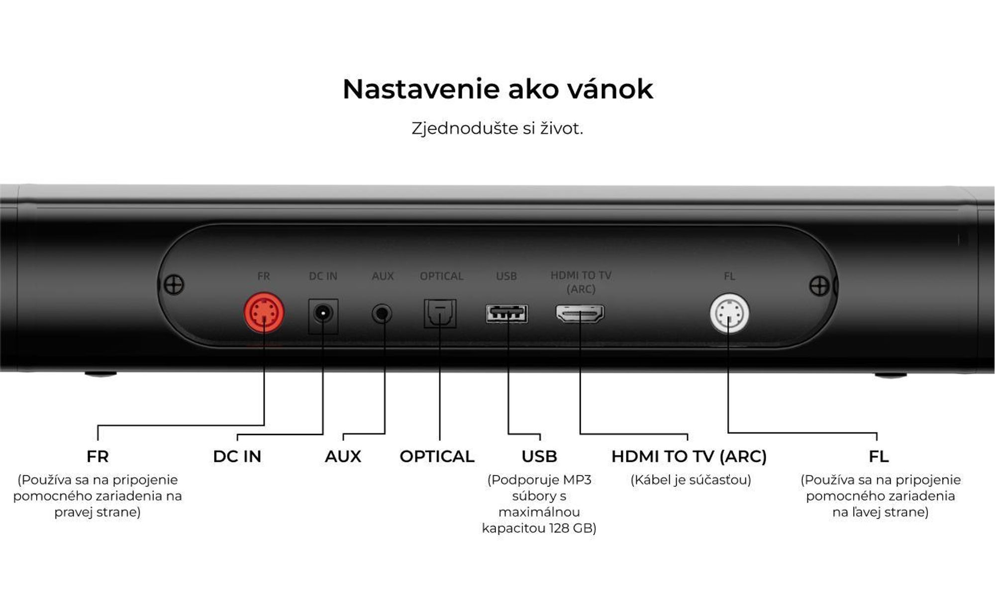 ULTIMEA 7.1-kanálový odnímateľný soundbar s RGB svetlom, virtuálny priestorový zvukový systém so subwooferom, 2 priestorové reproduktory, 410 W