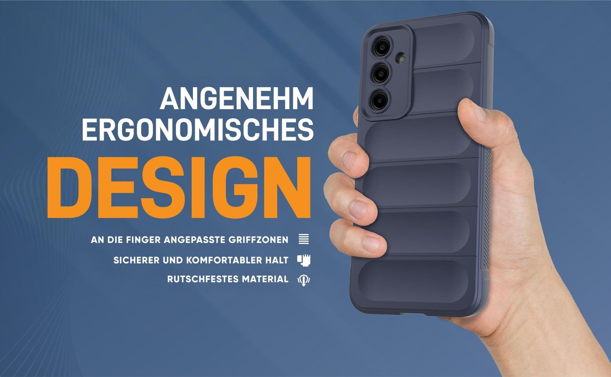 Blaue rutschfeste Hülle für Samsung Galaxy A16 / A16 5G mit weichem Mikrofaser Inlay