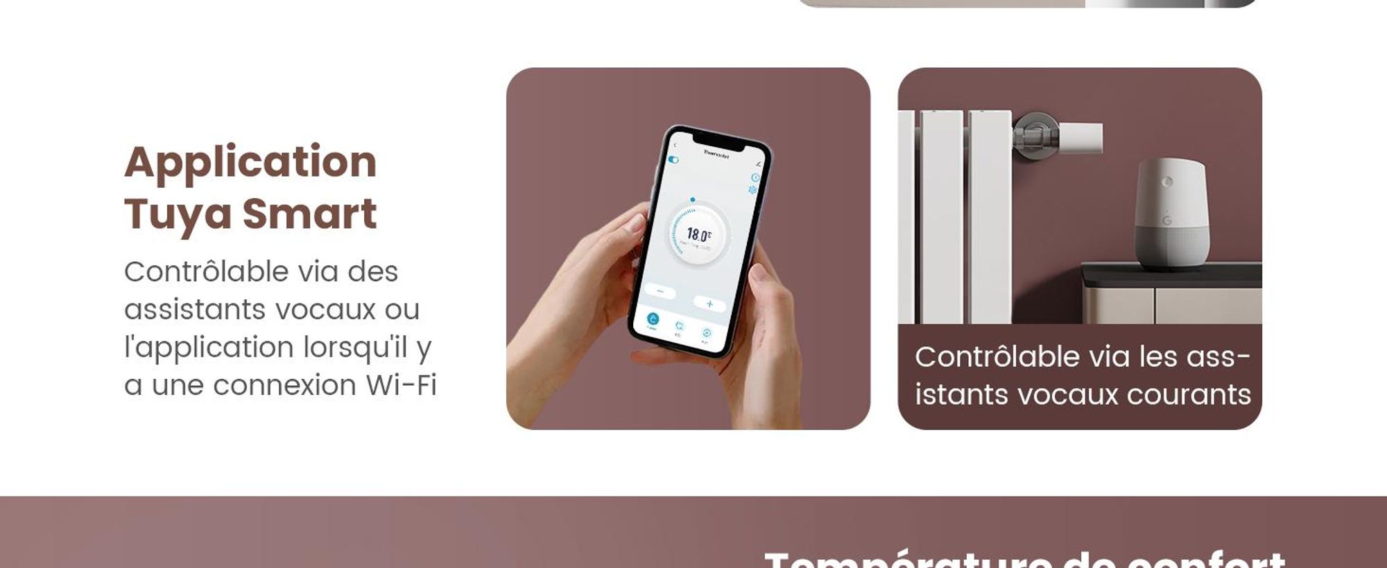 Thermostat de radiateur EMKE Intelligent avec passerelle intelligente – Boîtier ABS blanc Télécommande Détection d'ouverture de fenêtre et sécurité enfants