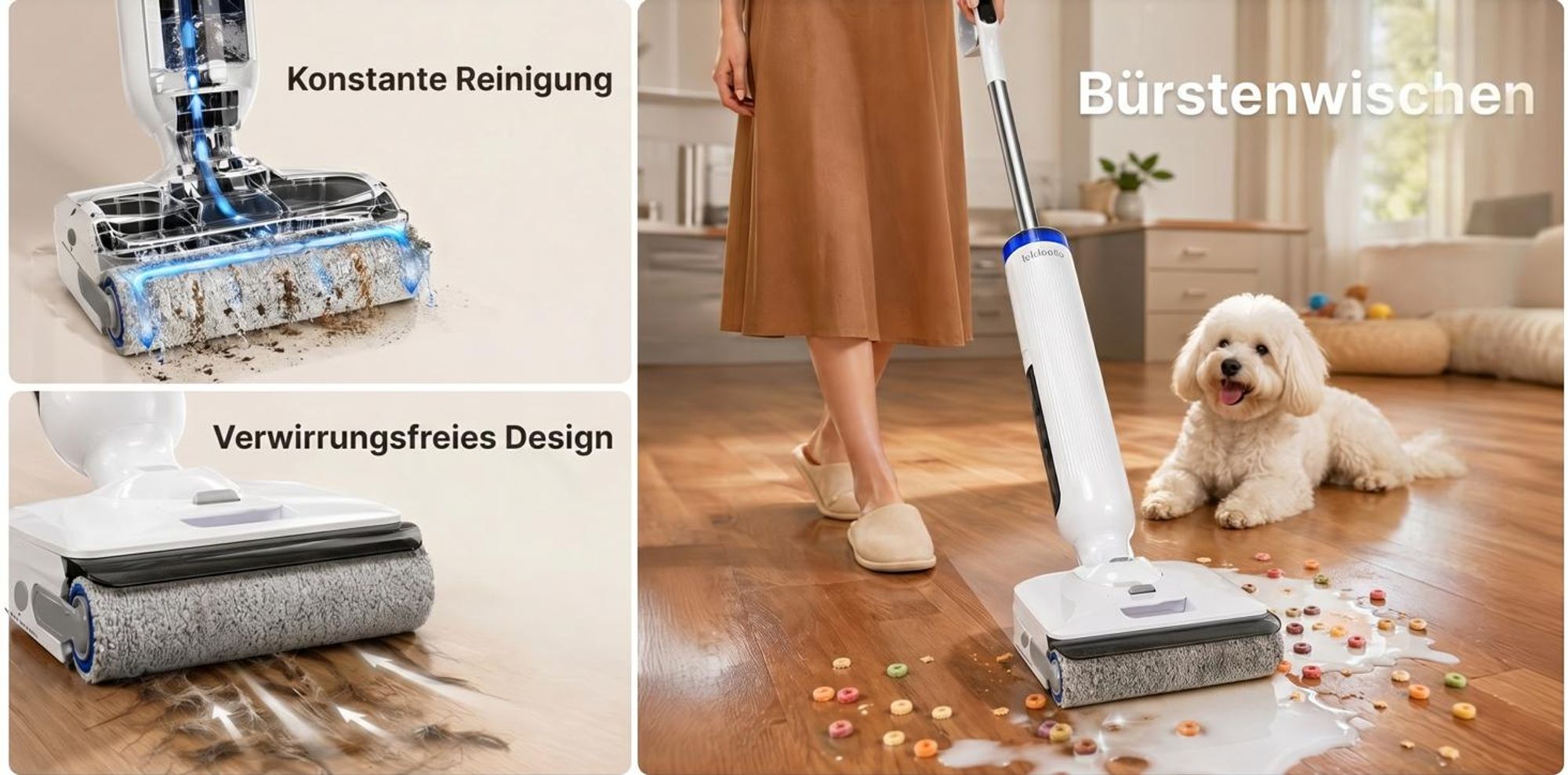Lubluelu T9 Nass-Trockensauger, 21.000 Pa, 180° flachliegend, 1.400 ml Wassertank, Selbstreinigung bis zu 50 Min. Laufzeit, Kantenreinigung