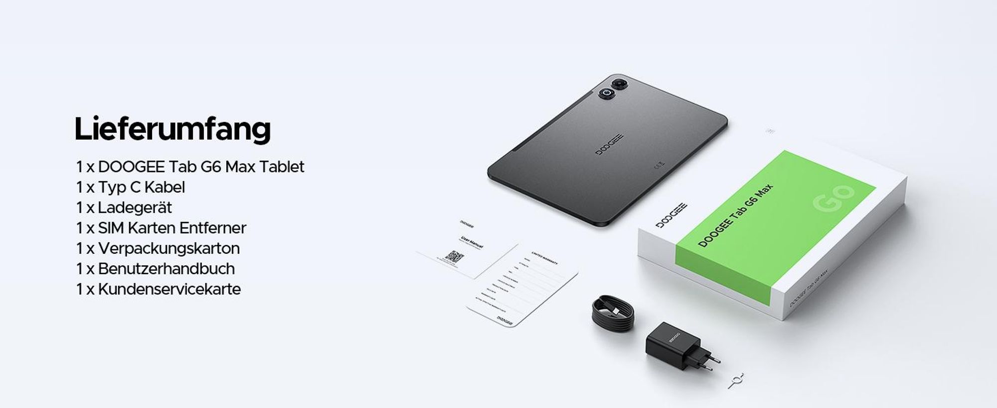 DOOGEE Tab G6 Max Tablet,Android 16, 13,4 Zoll, 32(6+26)GB+256GB/2TB TF, 4G LTE, 90Hz,11000mAh/18W,Widevine L1, 5G WiFi