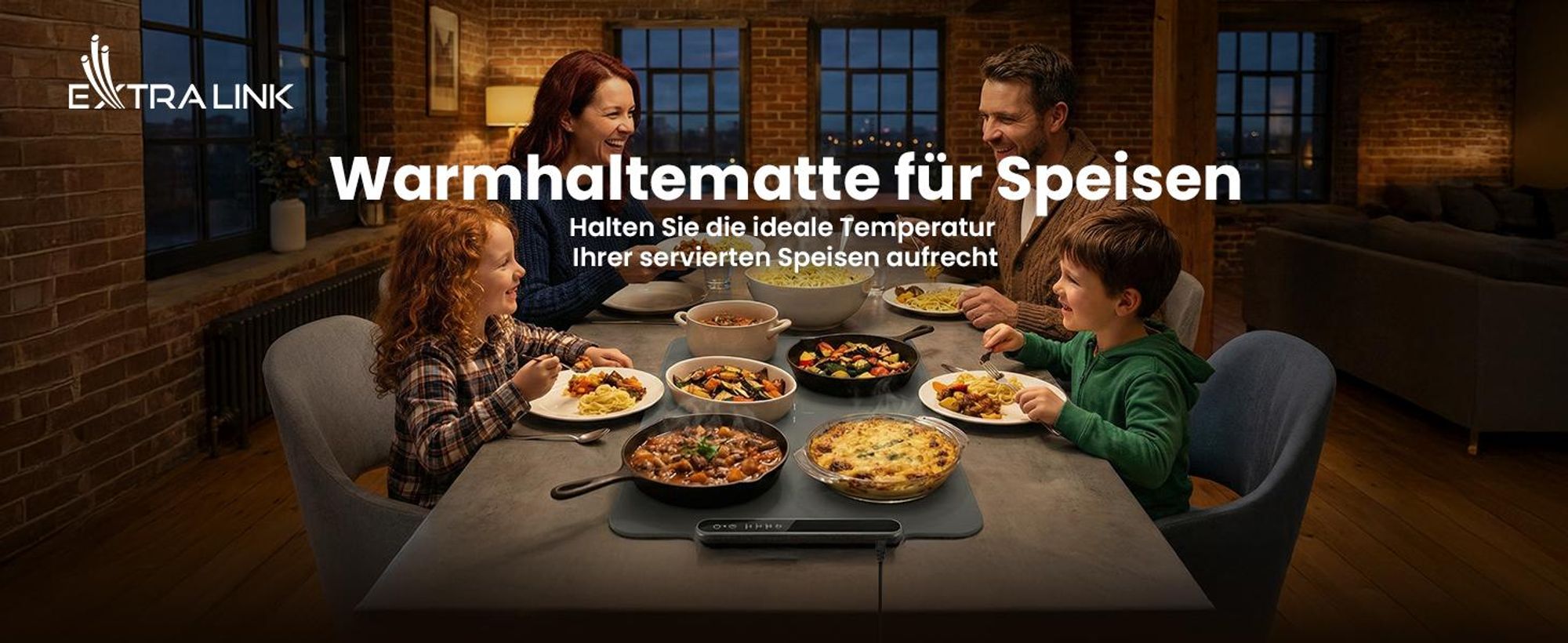 Extralink Silikon Warmhalteplatte 250W Faltbarer Tellerwärmer 47x32cm 3 Temperaturstufen