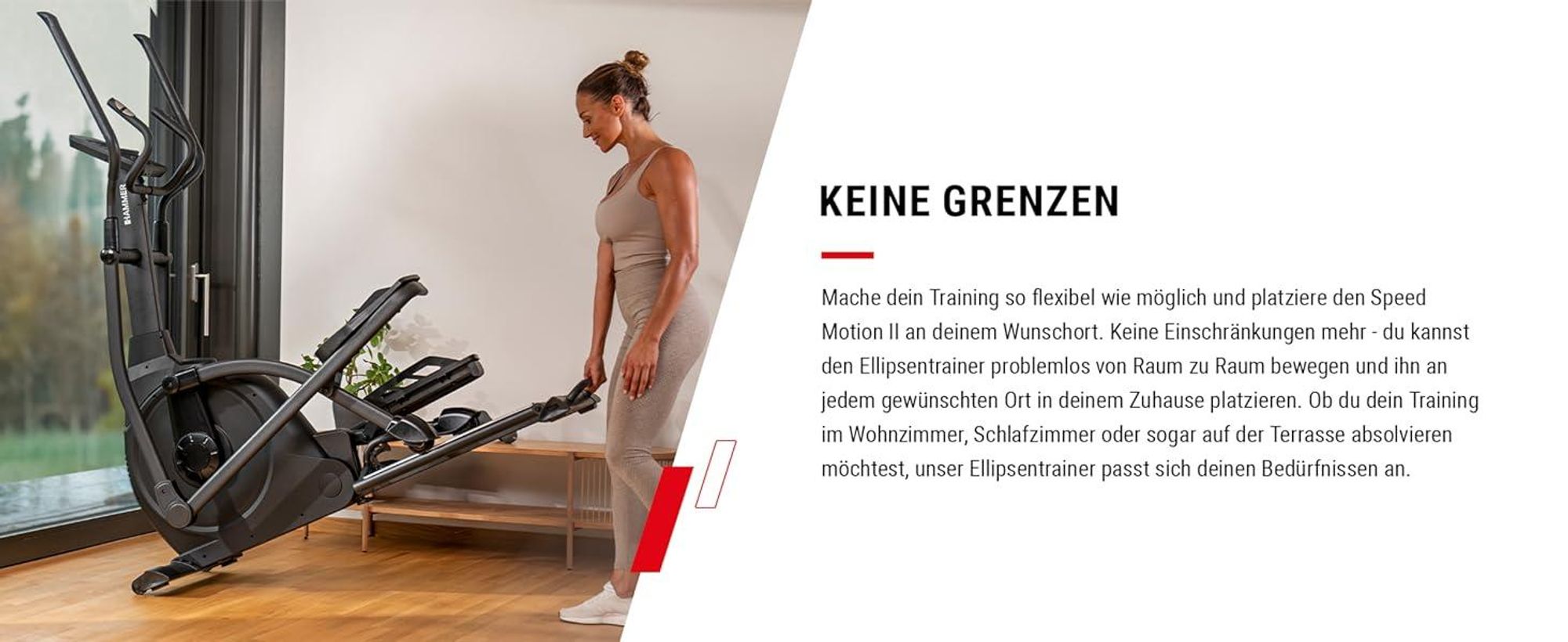 HAMMER Ellipsentrainer SpeedMotion II, 24 Programme, Kinomap, Zwift