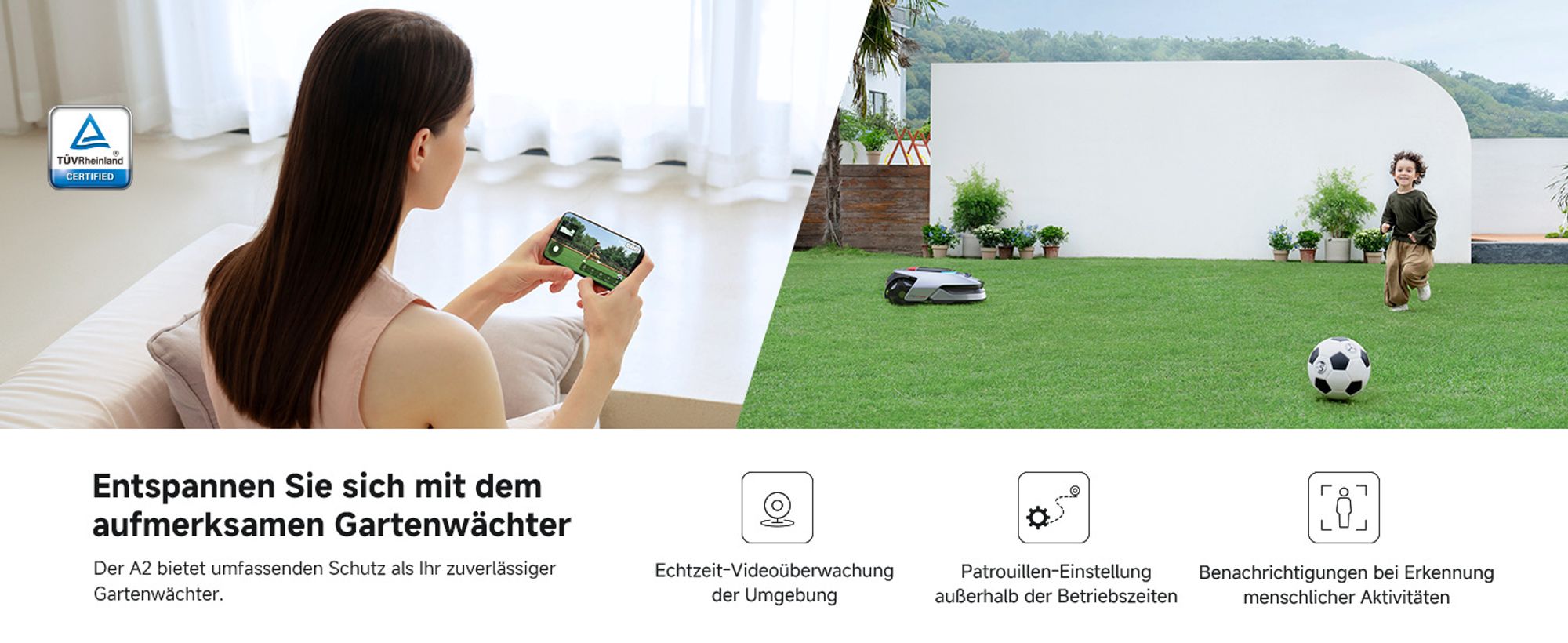 DREAME A2-3000+Rasenmäher-Garage Combo,Auto-Begrenzungseinrichtung,Dual-Fusion-Kartierung,OmniSense™-2.0-Hindernisvermeidung,EdgeMaster™-Schneidsystem