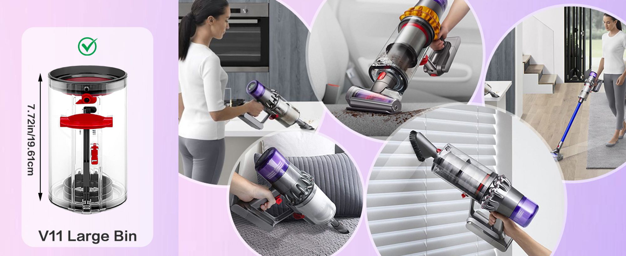 Staubbehälter für Dyson V11 V15 Behälter Ersatzteile SV14 SV15 SV22 Zubehör Staubsauger Mülleimer Staubbox Baugruppe Teilenummer 970050-01 und 965443-01 Sonstiges Staubsaugerzubehör