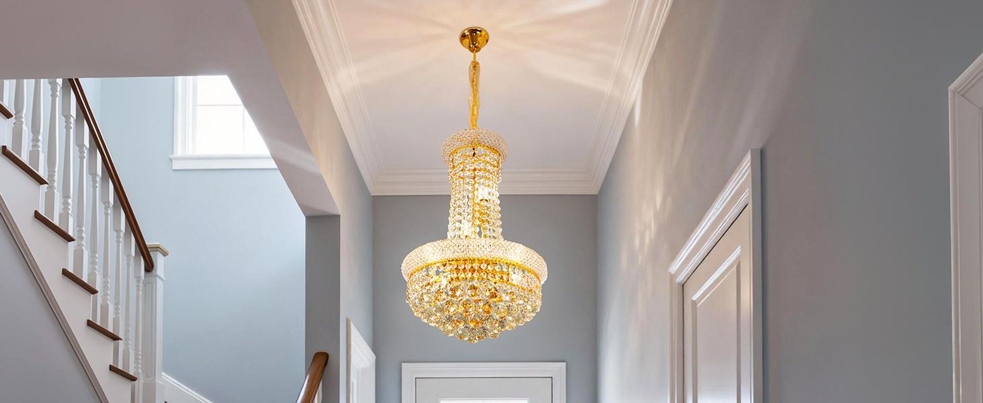 Vrygle Kristall Kronleuchter Ø40 cm: 6 x E14 Lampen, Vintage Korb Lüster, 3 Farbtemperaturen, höhenverstellbar, Wohnzimmer & Esszimmer