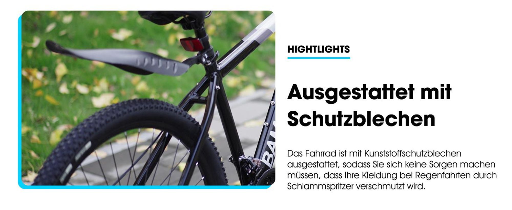 26/27,5 Zoll Alu-Mountainbike mit 21-Gang Getriebe, wetterfesten Scheibenbremsen, strapazierfähigen Reifen und Schutzbleche für Stadt, Trail und Hügel