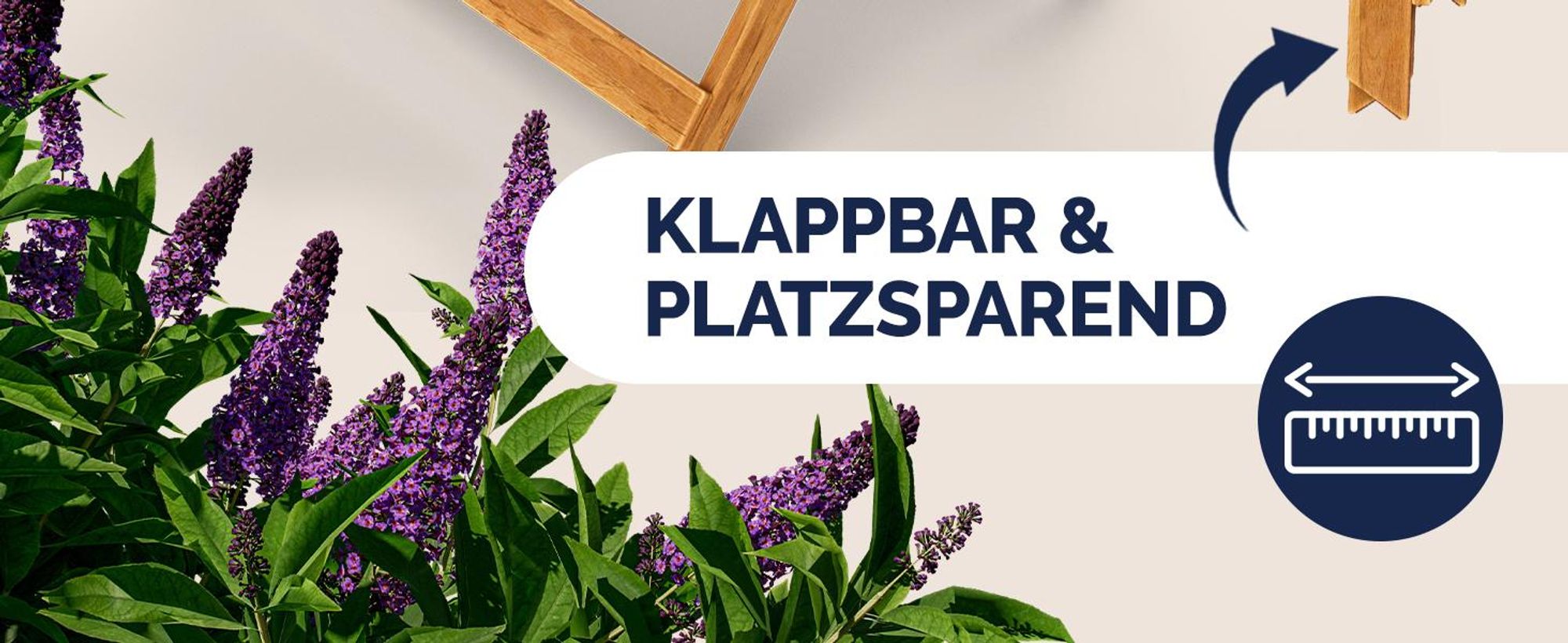 CASARIA® Beistelltisch klappbar, outdoor, FSC®-Zertifiziert 70x70x73