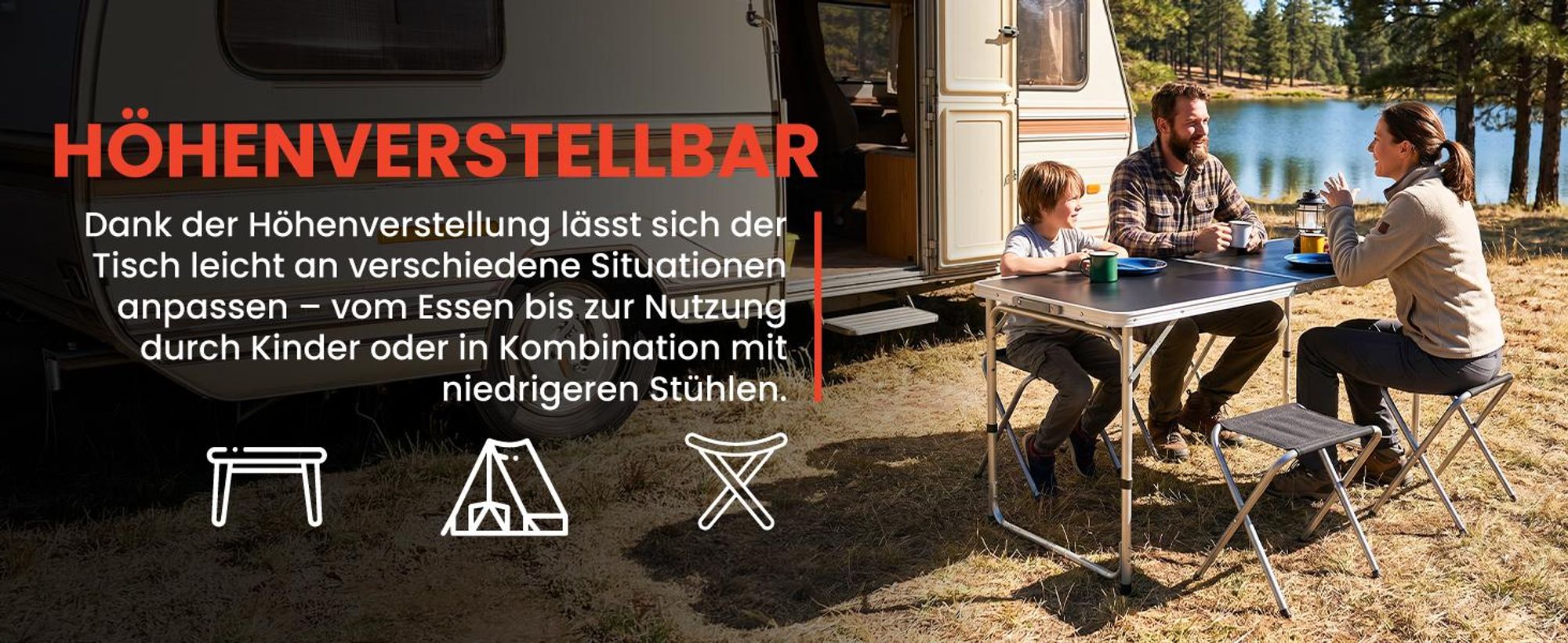 Campingtisch faltbar Reisetisch Klapptisch in Koffer