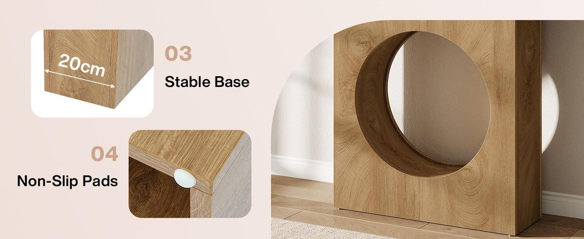 Tribesigns 105 cm Konsolentisch im Landhausstil, kleiner Holztisch für den Eingangsbereich mit rundem Lochmuster, schmaler Sofatisch hinter dem Sofa
