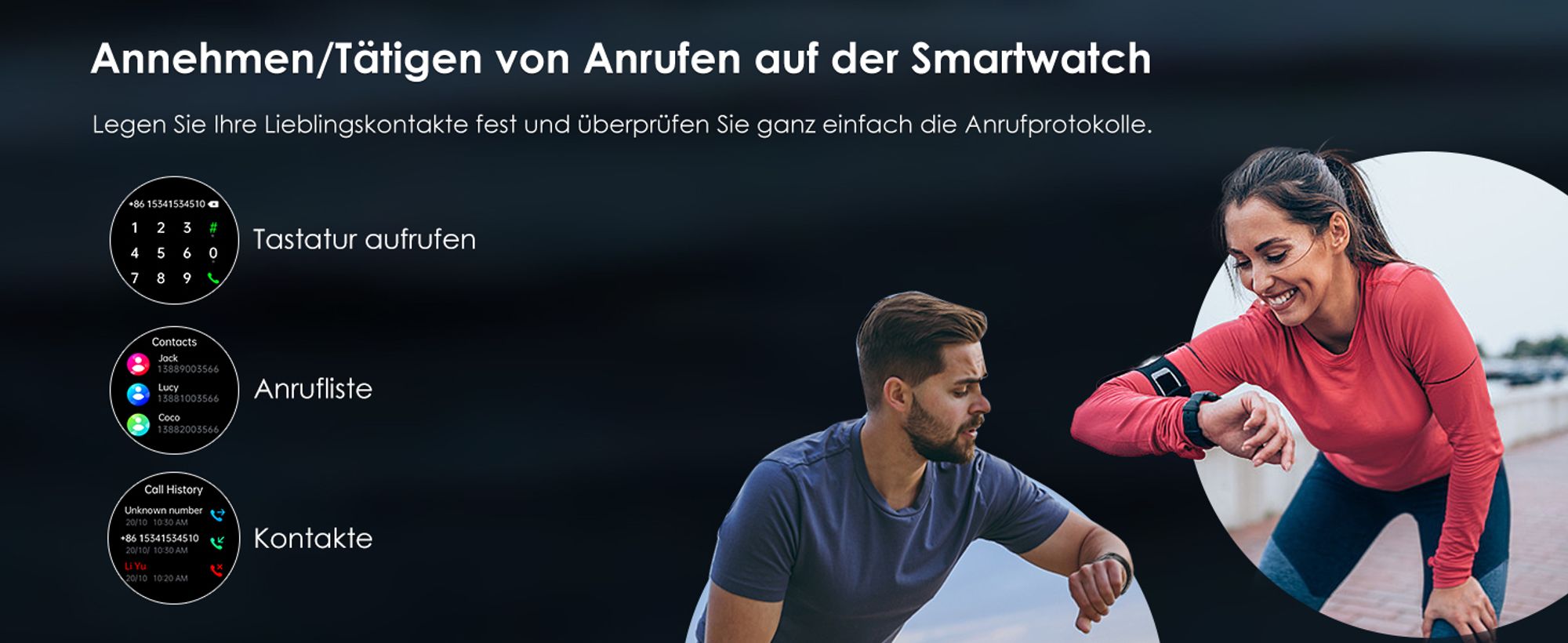 Smartwatch Herren Damen Gesundheitsuhr 1,43 Zoll Smart Watch Always-On Display mit Telefonfunktion, 24-Stunden-Herzfrequenz, Android iOS Wetter