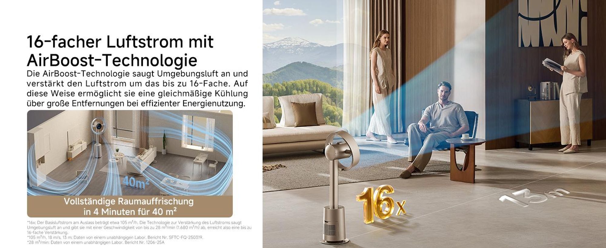 Dreame MF10 The Bladeless Fan,Standventilator,270° Room Air Flow Circulation,Temperature-Adaptive Airflow,Intelligent Wind Stream,Washable Filte,Gold