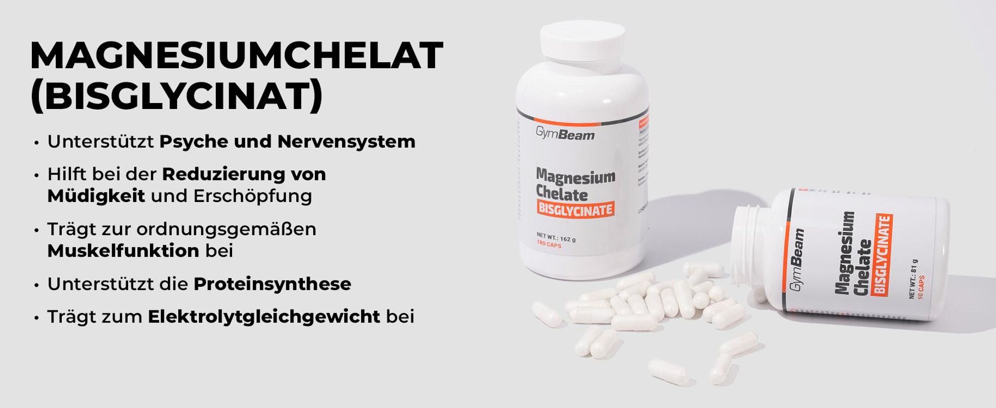 GymBeam - Magnesium Chelat (Bisglycinat), 90 Kapseln