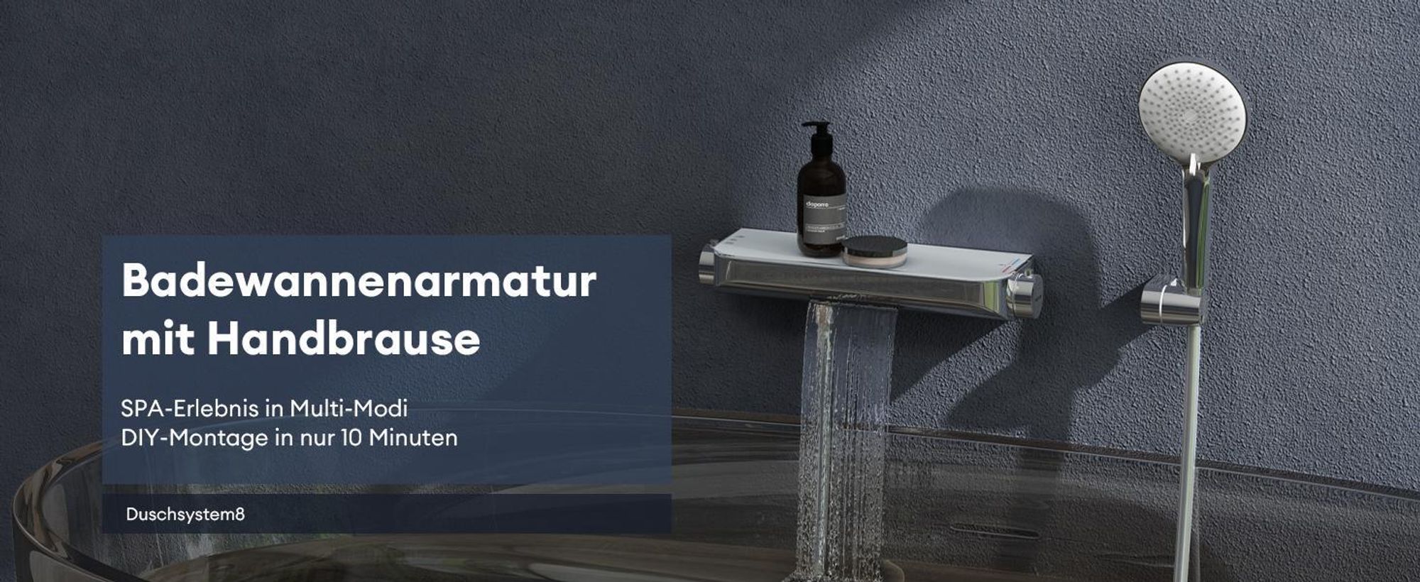 doporro Badewannenarmatur Thermostat mit Handbrause, Wasserfall Wannenarmatur aus Messing mit 38° C Sicherheitssperre Matt schwarz Duschsystem8