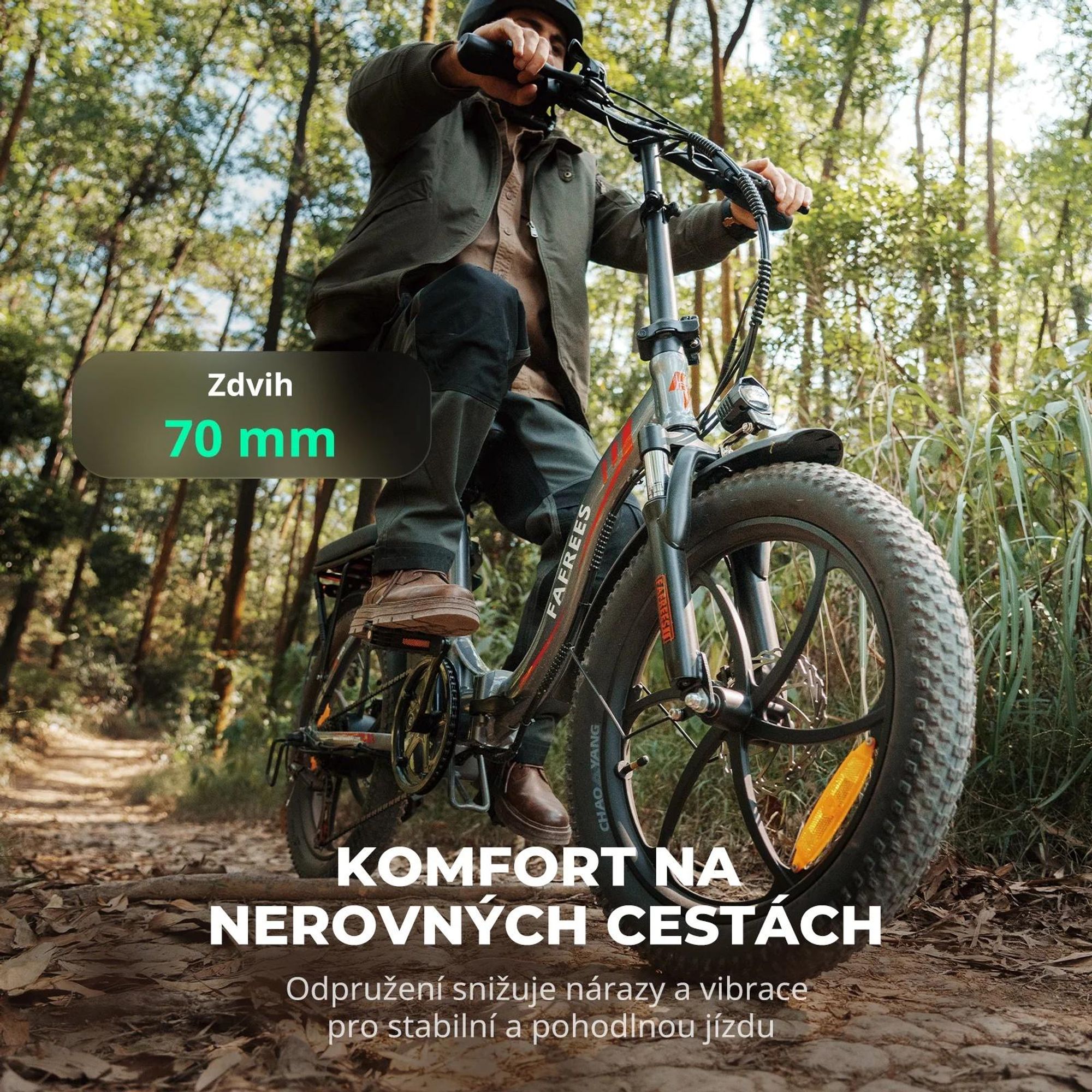 FAFREES F20 E-Bike - Motor 250W, Baterie 36V18Ah, 20 Palcová Mechanická Kotoučová Brzda - Šedá
