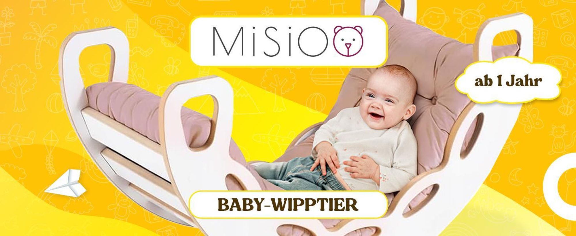 MISIOO Kletterbogen mit Kissen Für Kinder - Baby Wippe Mit Abgerundeten Kanten Für Sicherheit - Weiß MDF - Laminierte Oberfläche - 90x41x50 cm