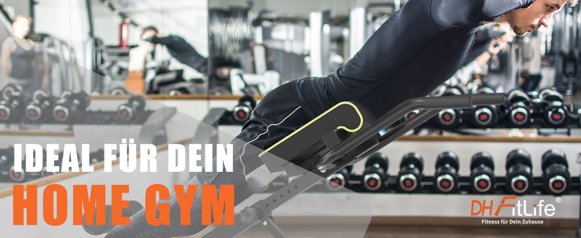 DH FitLife 5in1 Rückenstrecker, Bauchmuskeltrainer & Rückentrainer, Hyperextension Bank, Verstellbarer Roman Chair bis 150KG, Curlbank u. Hantelbank