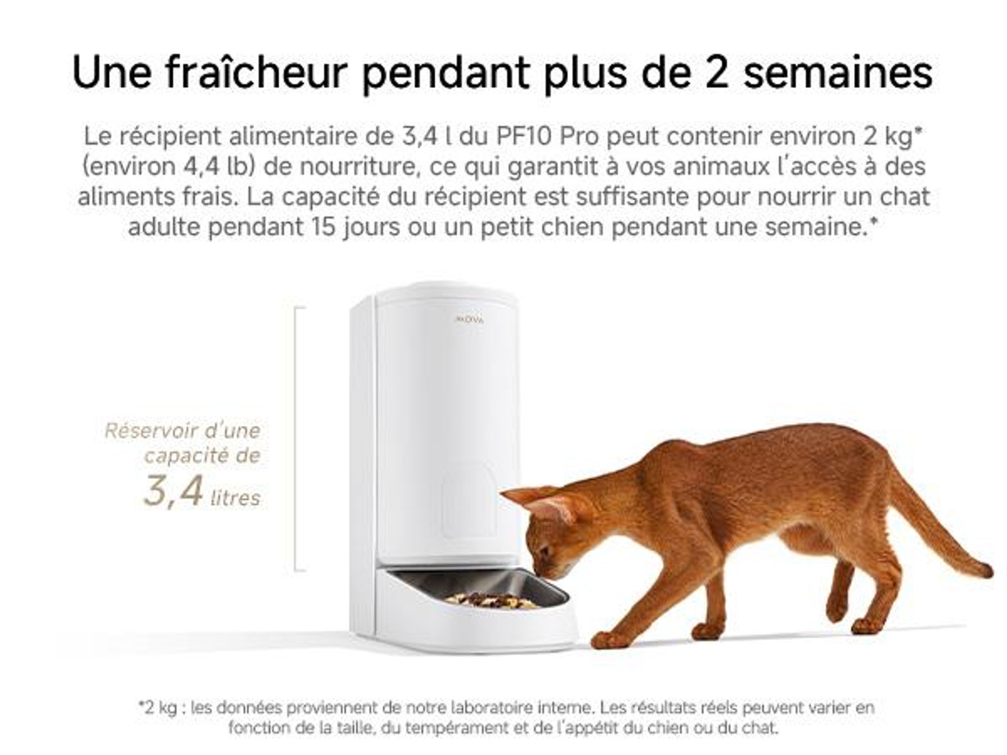 MOVA LR10 Prime Bac à litière automatique blanc, 110 L d’espace intérieur, jusqu’à 15 jours de nettoyage autonome, double système anti-odeurs, 12 disp