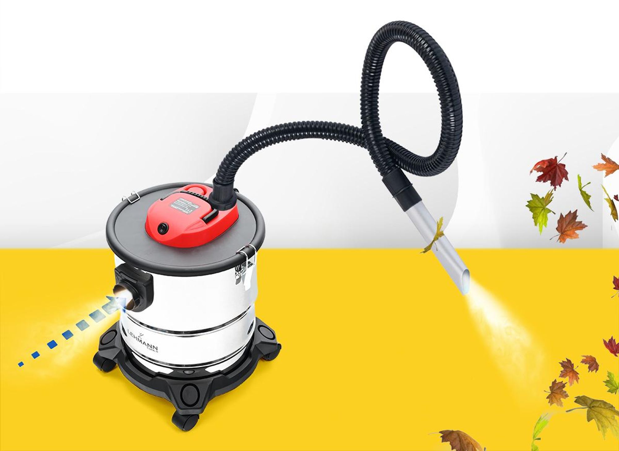 Aspirateur Industriel LEHMANN Haddo 2000W 20L – Cendres Cheminée, Filtre HEPA, Double Filtration, Fonction Soufflerie, Acier Inox