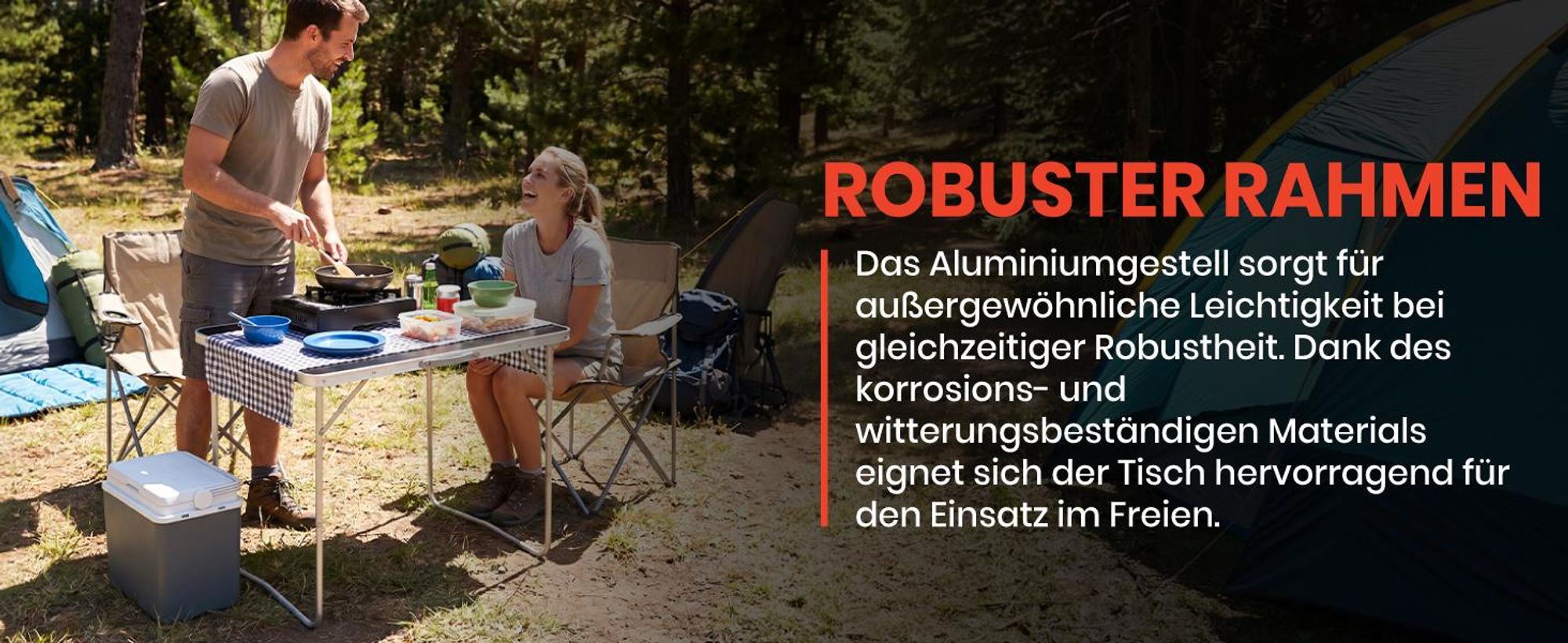 Campingtisch Klapptisch 80*60cm Epifit Tragbarer Gartentisch mit Koffer Schwarz