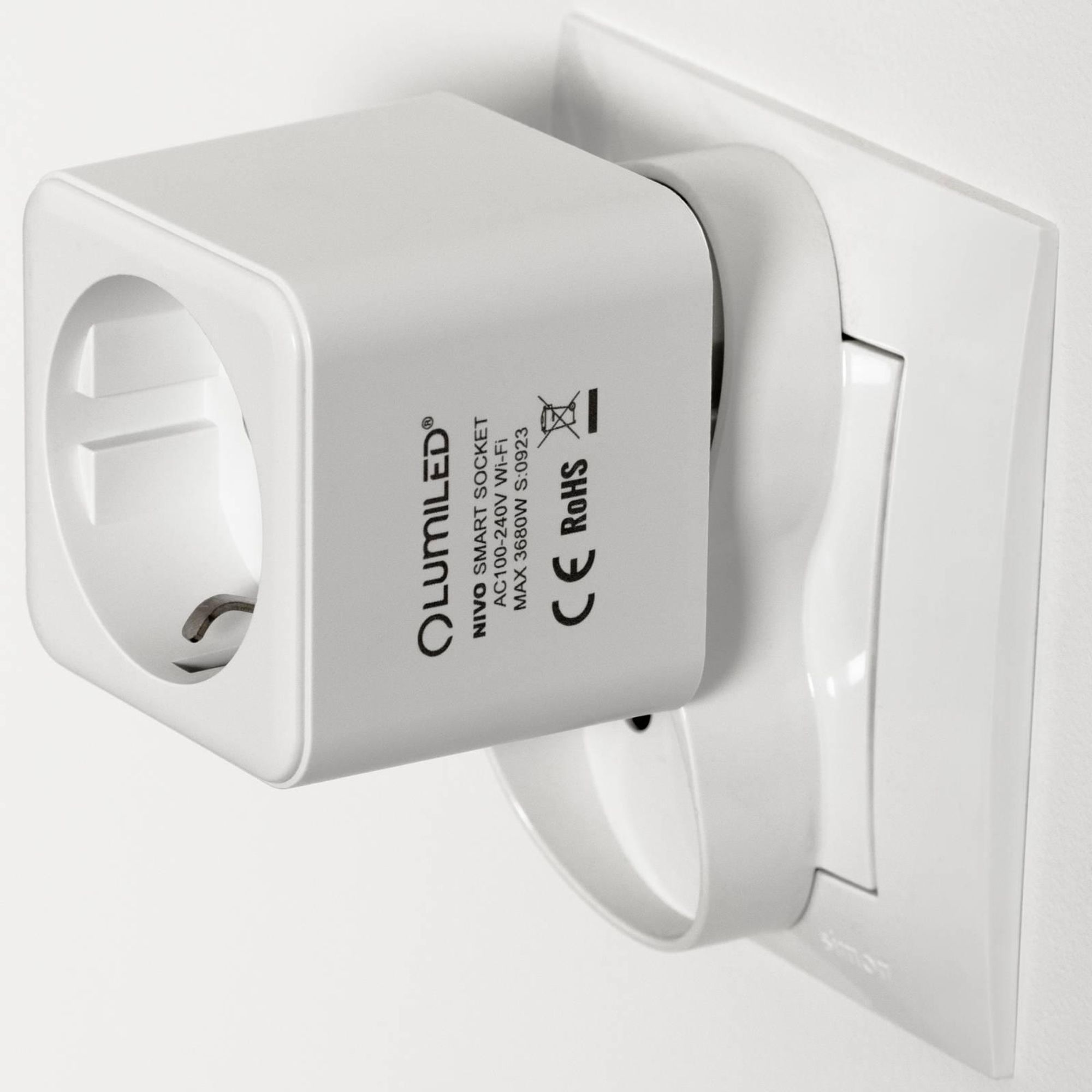 LUMILED Smart WLAN Steckdose, 16A 3680W, Smart Home WiFi Steckdose TUYA Alexa, Google Home Kompatibel Strommessung Sprachsteuerung Zeitschaltuhr