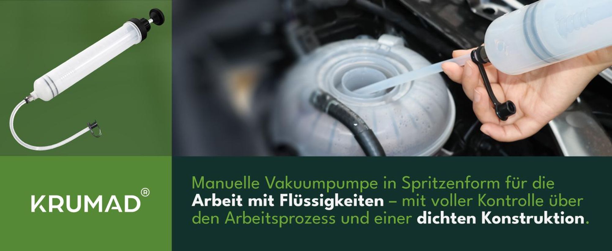 KRUMAD Ölspritze 500 ml Hand, Öl Absaugspritze mit Schlauch, Manuelle Dosierspritze zum Öl absaugen und Getriebeöl füllen