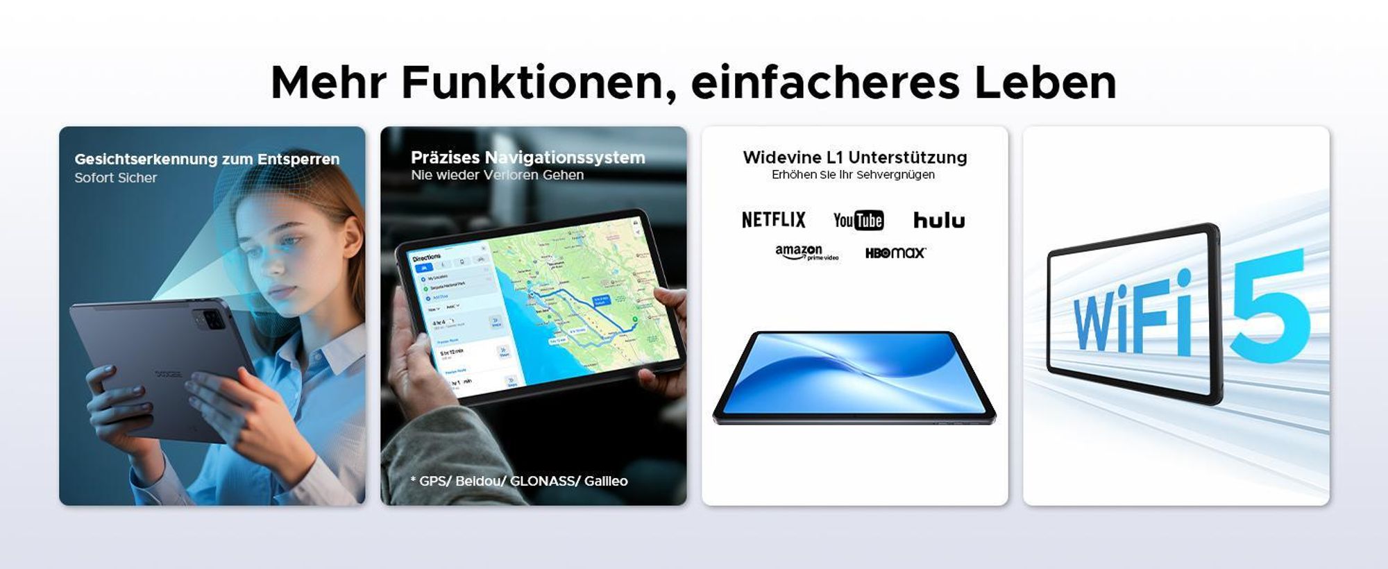 DOOGEE U12 Tablet - Android 16, 12 Zoll, 24GB(6+18)+128GB (bis 2TB erweiterbar), 90Hz, 9000mAh/18W,Octa Core T616,8MP+13MP Kamera,Widevine L1