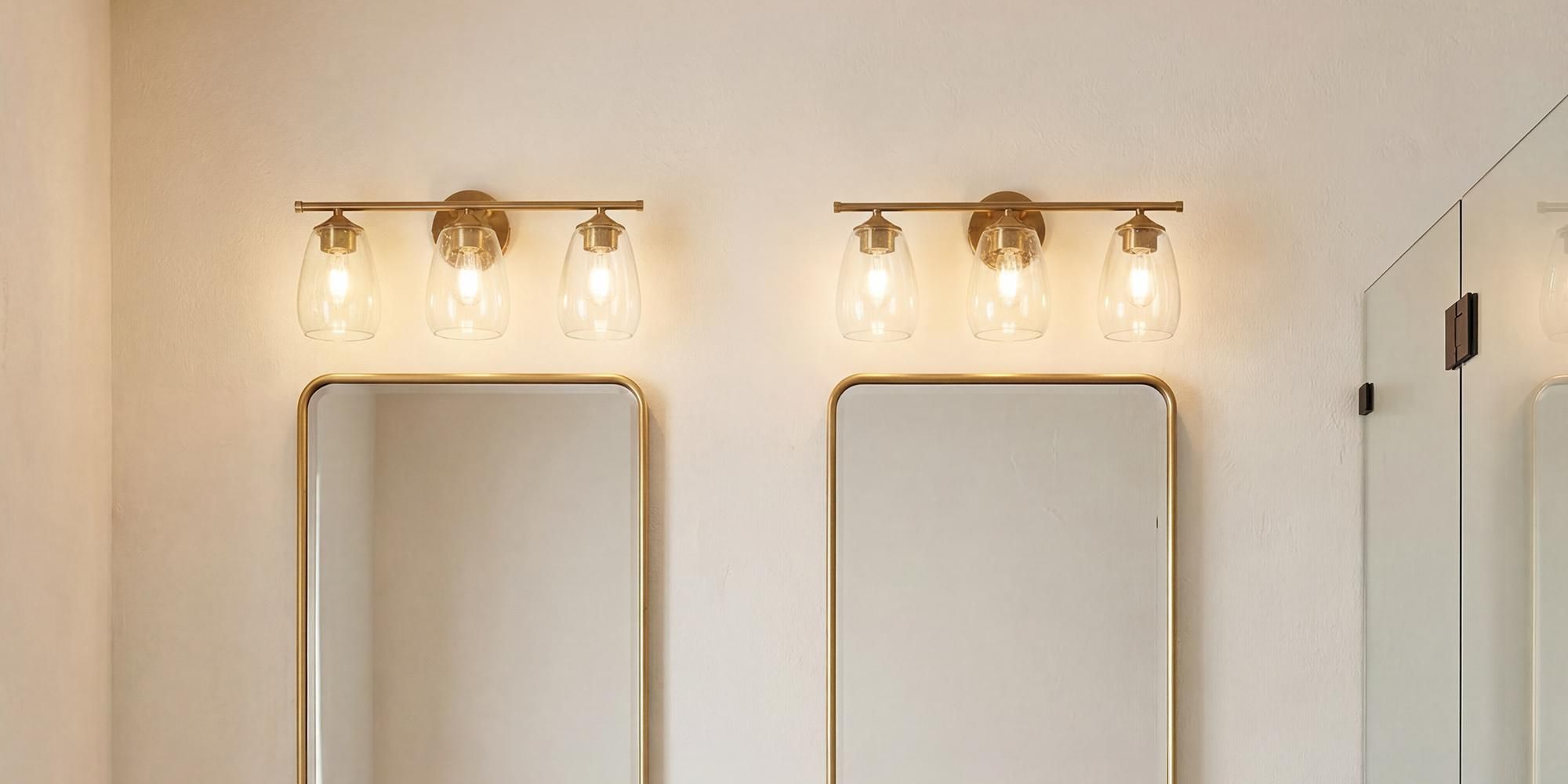Wandleuchte Waschtischleuchte mit Blasenglas, Gold Nachttischlampe, Wandlampe