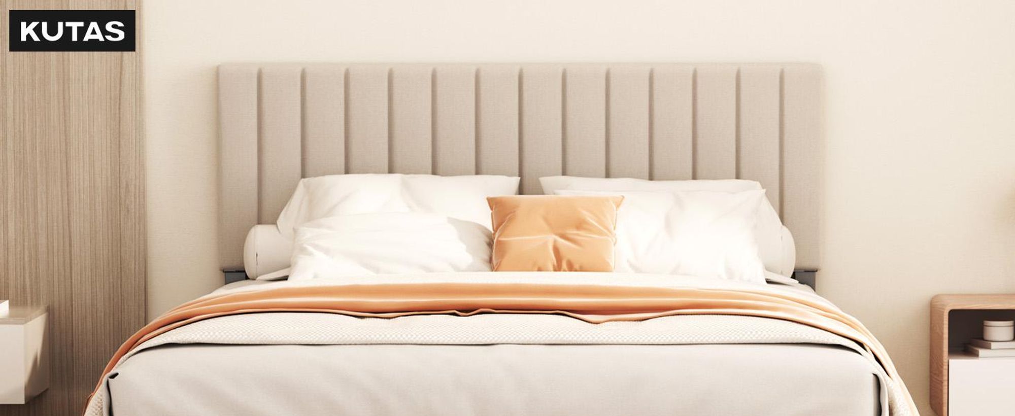 KUTAS Klassische Betten 140x200, Polsterbett Grau mit verstellbarem Kopfteil, Stauraum, Holzlatten, leises Bettgestell für Schlafzimmer