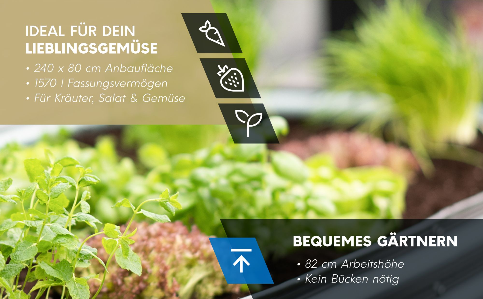 Westmann Grow Faster M Metall Hochbeet aus Wellblech Silber