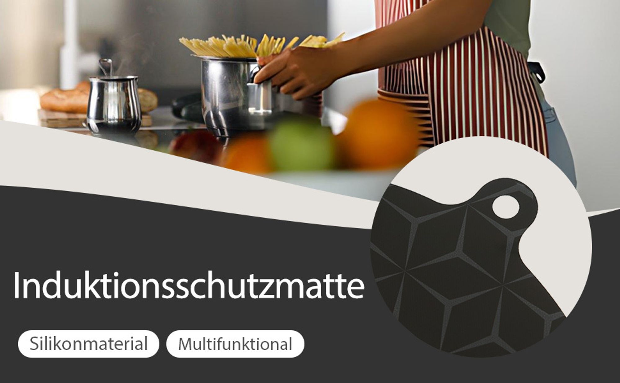 Meisterhome® Induktionsschutzmatte – Herdabdeckplatte - Herdabdeckung Induktionsfeld - Hitzeschutzmatte - Induktionsmatte für alle Größen - Silikon Matte - Induktion Schutzmatte, Model:Set 3