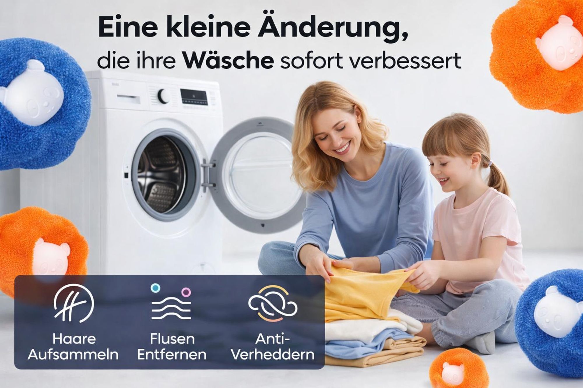 10 Stück Waschbälle Waschmaschine l Wäschebälle Tierhaarentferner für Hunde Katzen Fell Fussel entfernen sauber Wäscheball wiederverwendbar