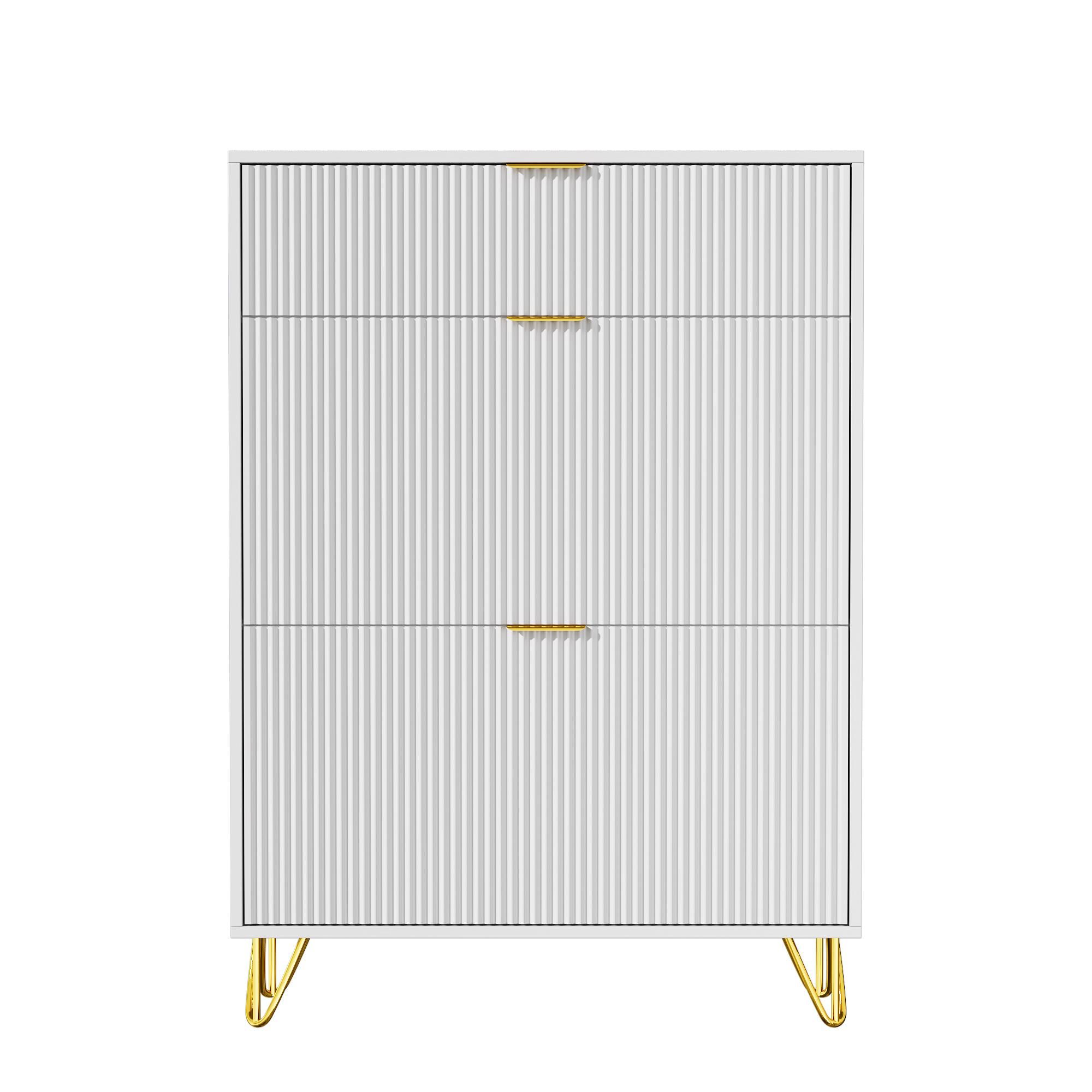 Fortuna Lai Weißer Schuhschrank aus Holz mit Türen, 80×24×119 cm, Schuhregal mit 2 verstellbaren Regalen, Schuhaufbewahrung