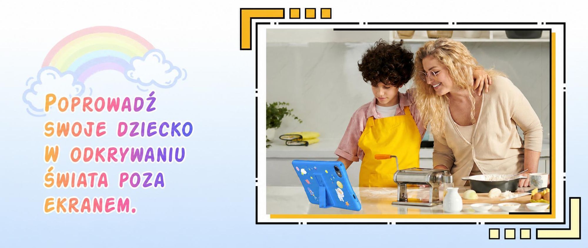 Tabwee K10 Kids 10.1" Blau Tablet, Google Kids Space, 4GB RAM+64GB ROM, Android 15 WiFi Tablet für Kind mit Kindgerechte Hülle und Stift, 5000mAh