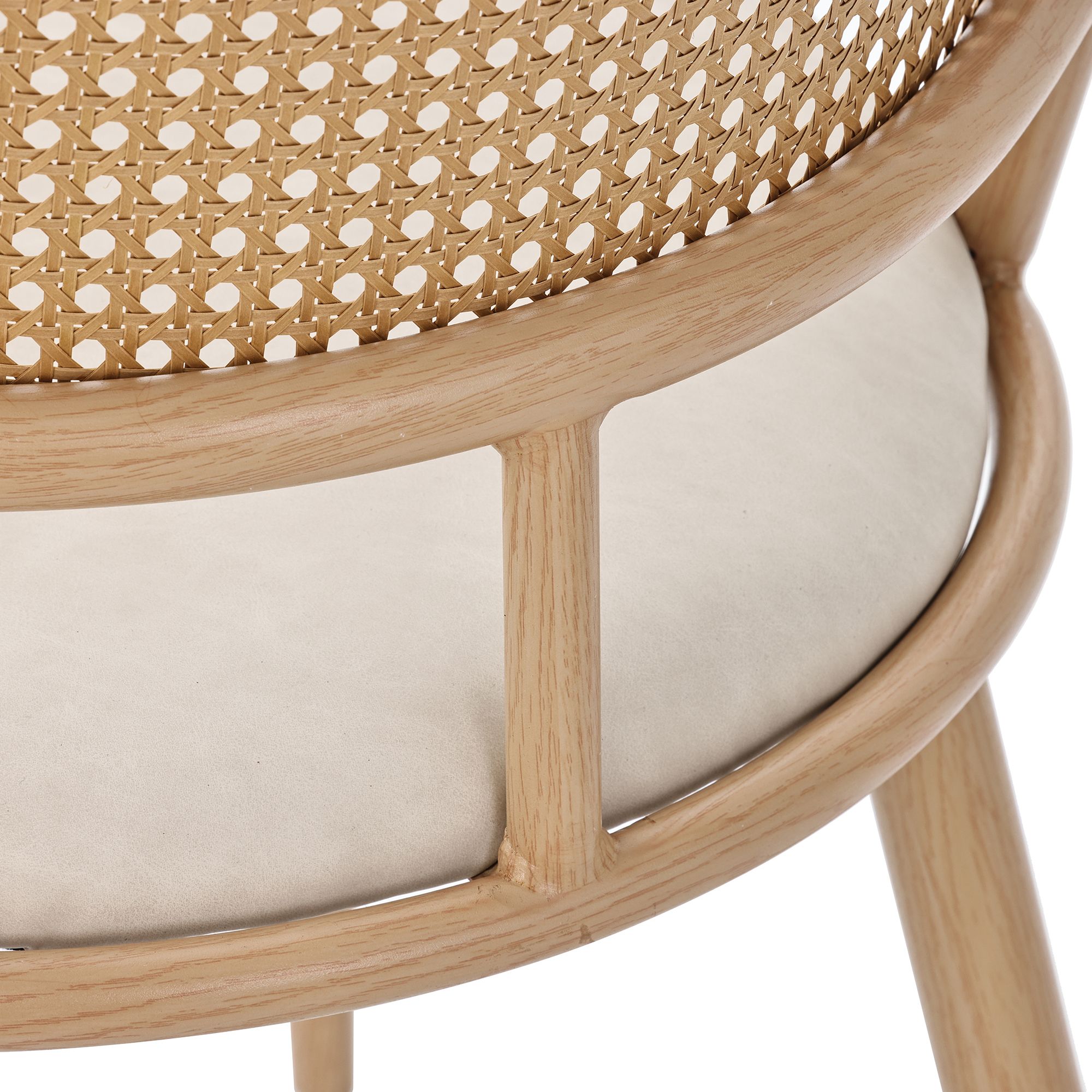 Flieks Rattan Esszimmerstühle 4er Set, Esstischstühle Küchenstühle mit Metallbeinen, Gartenstuhl Freizeitstuhl Wohnzimmerstuhl, PU, Beige
