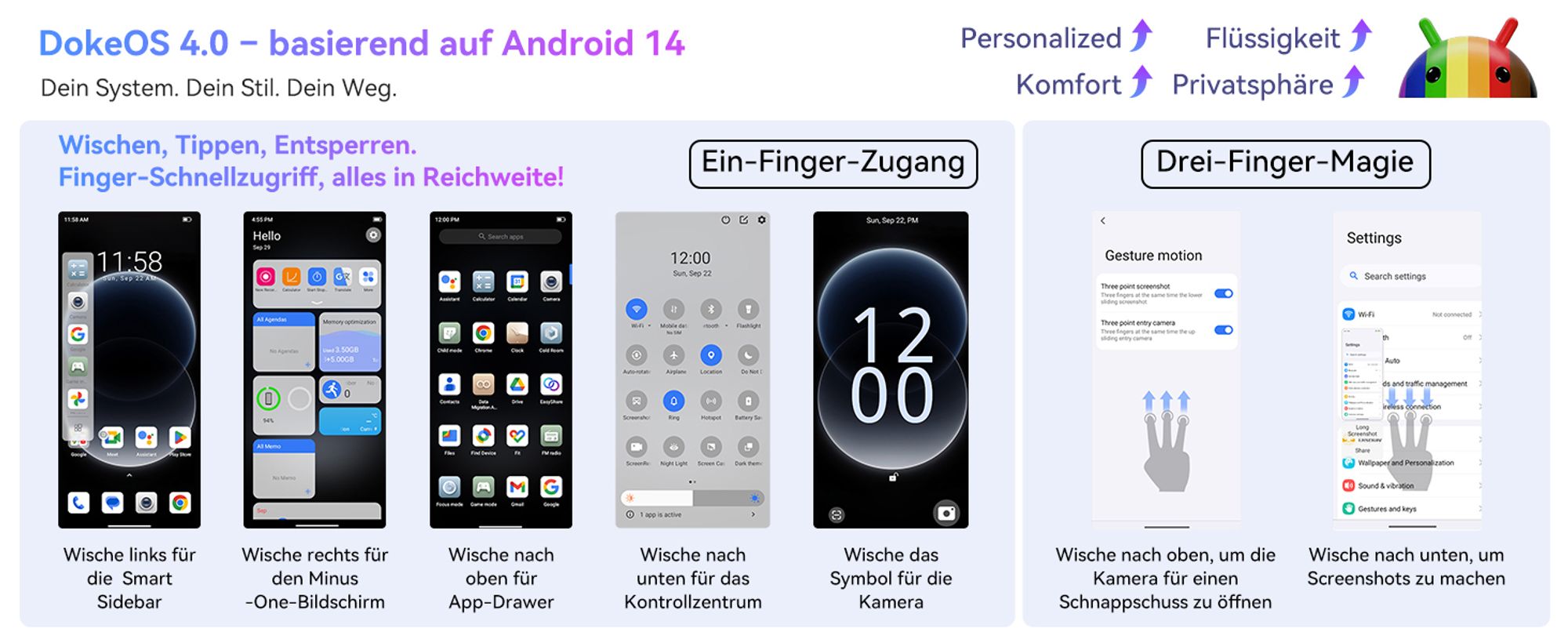 TIGER 13 5G AI Smartphone Ohne Vertrag, 6.67" Dual SIM Handy, 24(8+16)GB RAM+256GB ROM/2TB, 50MP AI Kamera, 5000 mAh/NFC,4K Video Recording