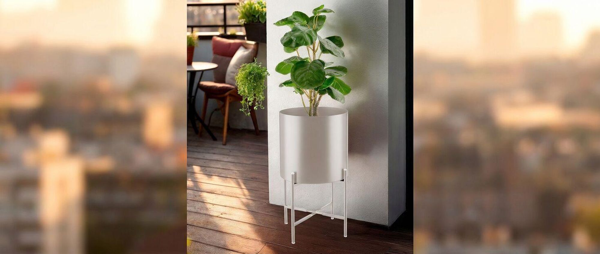 Pflanzenständer Mine 2-teilig, im Industrial Style Anti-Rutsch-Pads, Belastbarkeit je 20 kg