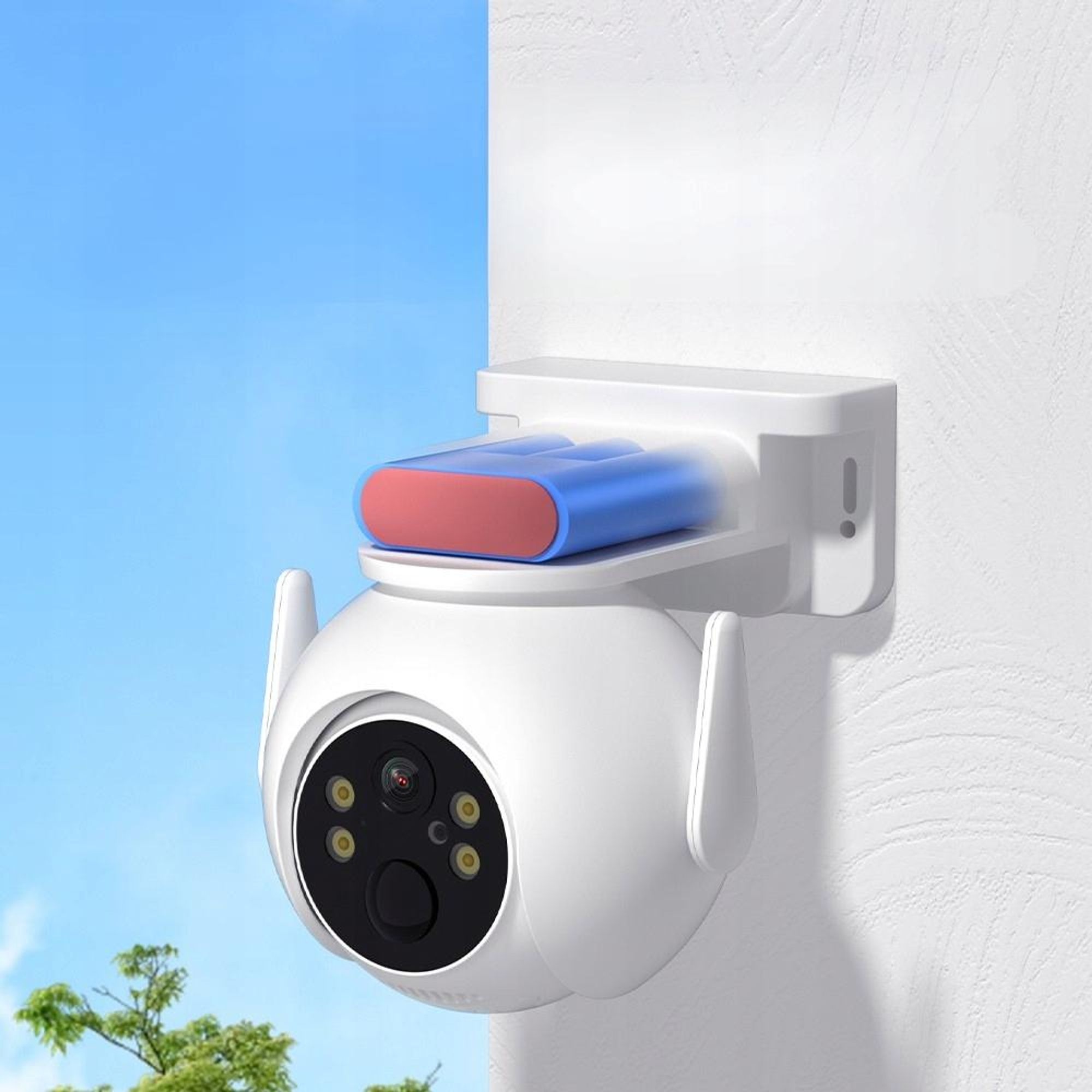 XO Überwachungskamera CR10 WiFi 2K IP 360° 7800mAh Weiß mit Alarm