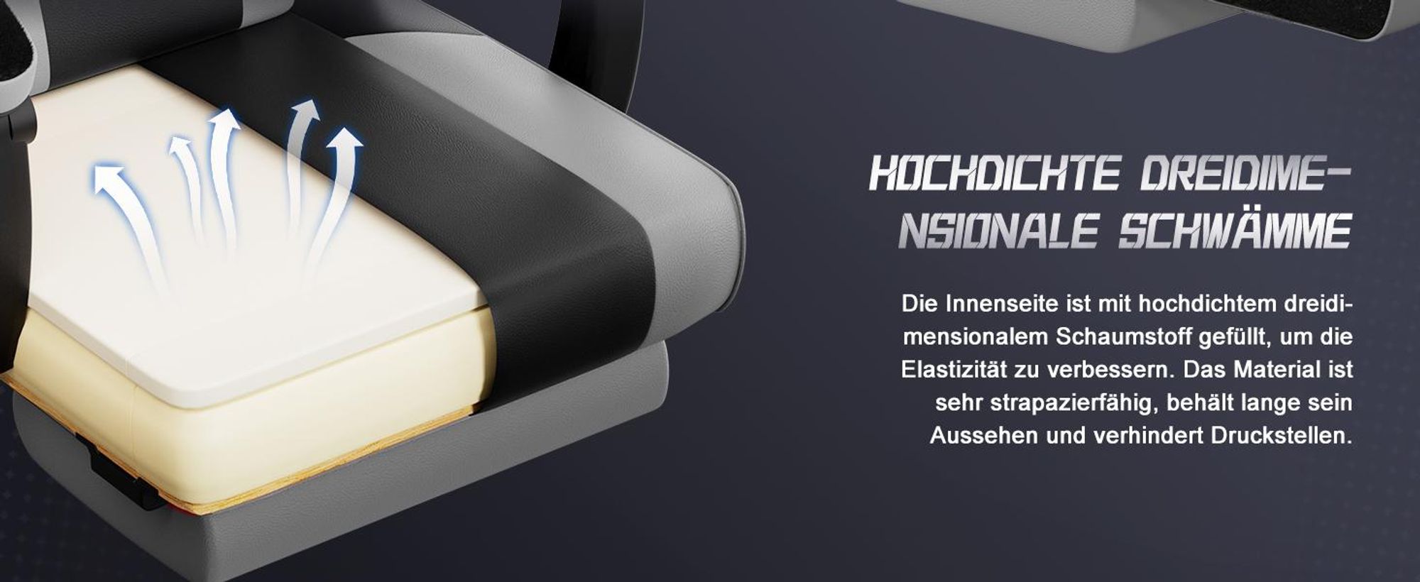 Aiibot Gaming Stuhl, Ergonomischer Gaming Sessel,Schreibtischstuhl,Gamingstuhl mit Fußstütze,Gaming stuhl 150 kg,verstellbare Rückenlehne,Schwarz/Grau