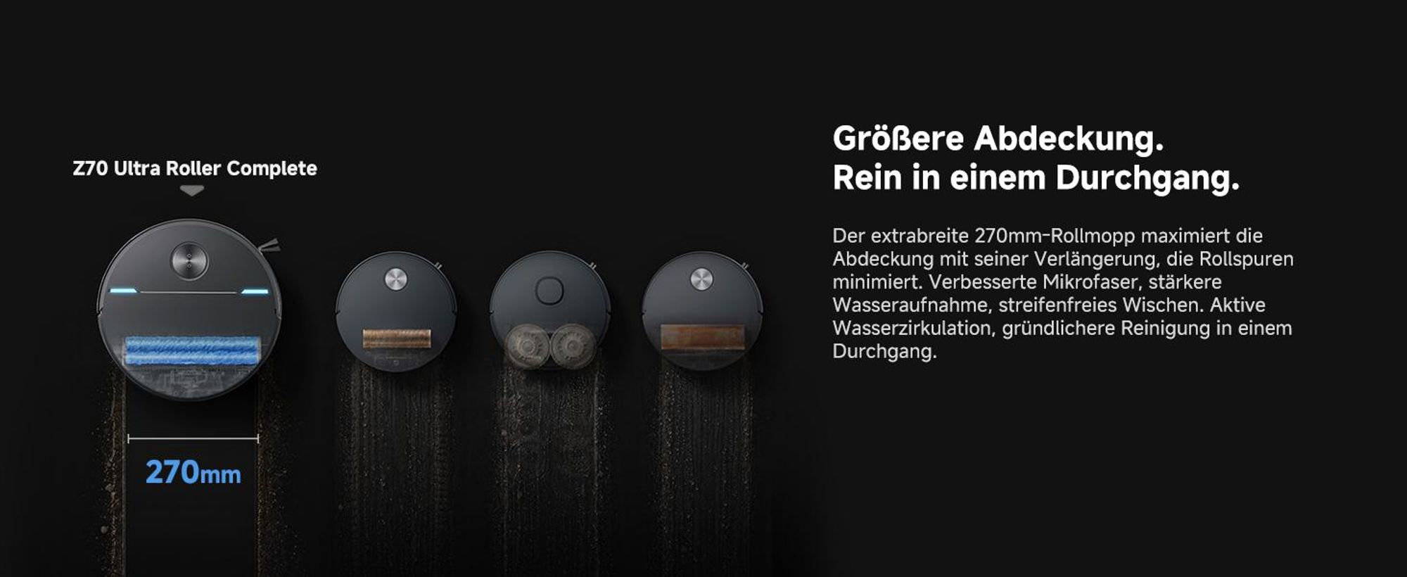 MOVA Z70 Ultra Roller Complete Saug- und Wischroboter mit automatischer Entleerung, selbstreinigendem Walzenmopp, 36.000 Pa