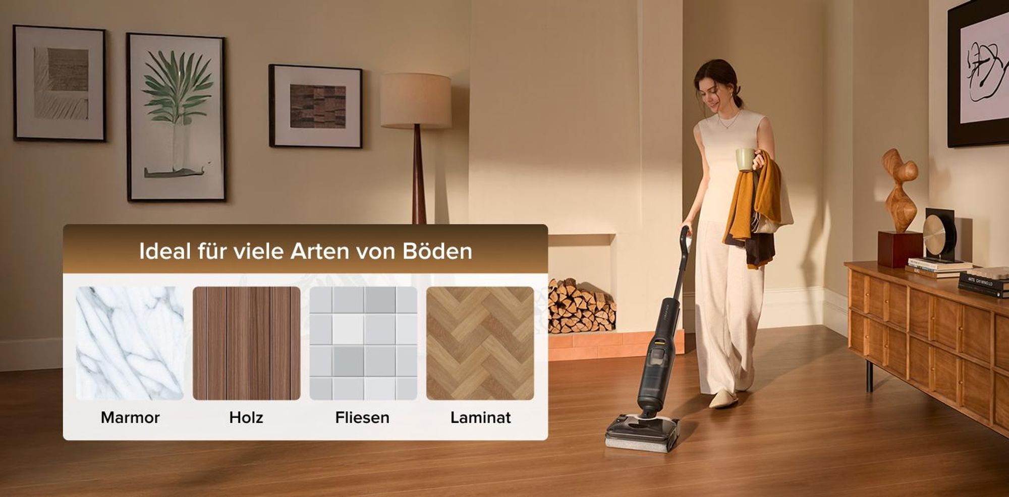 Roborock F25 LT Gen 2 Nass Trockensauger, 20.000 Pa, 60 Min Laufzeit 180° Lay-Flat Saugwischer, 95°C Hochtemperatur Selbstreinigung, Anti-Tangle