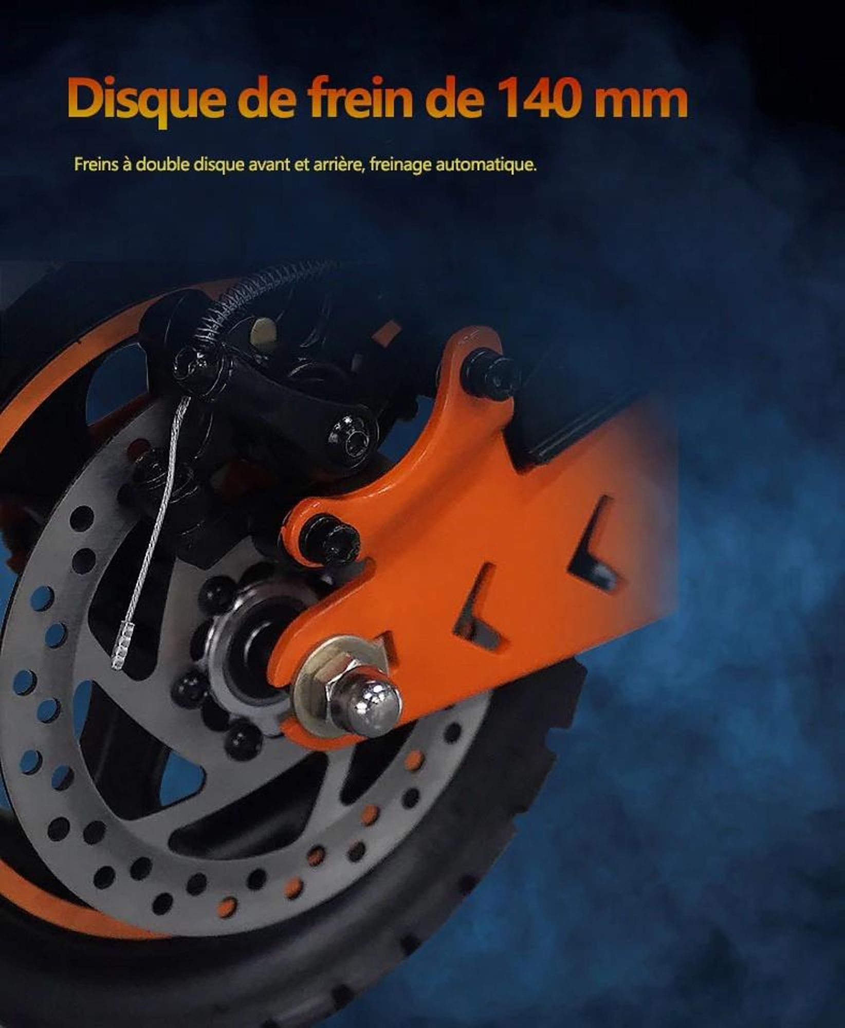 Trottinette Électrique GELEIPU Z1 - Batterie 48V20AH 10" Pouces Roue Freins à Disque - Noir