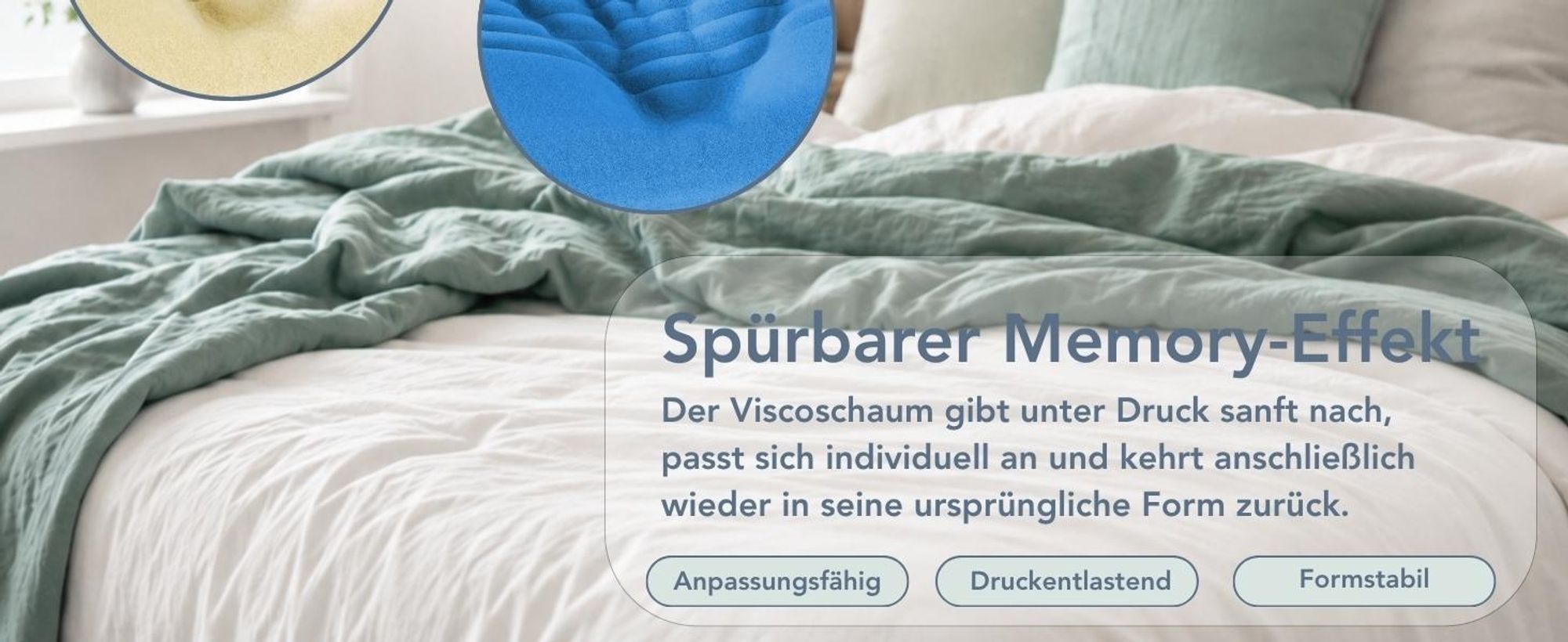 Nackenstützkissen Memory Foam | weich | Visco Kissen soft | XDREAM