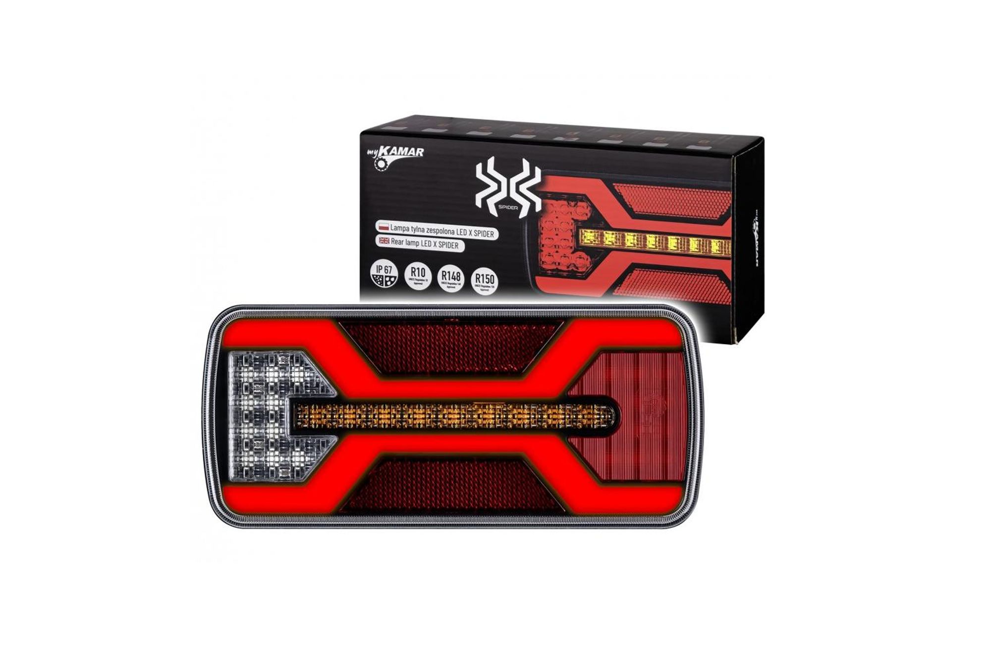 KAMAR X-SPIDER L2425 LED zadné svetlo 5 funkcií univerzálne
