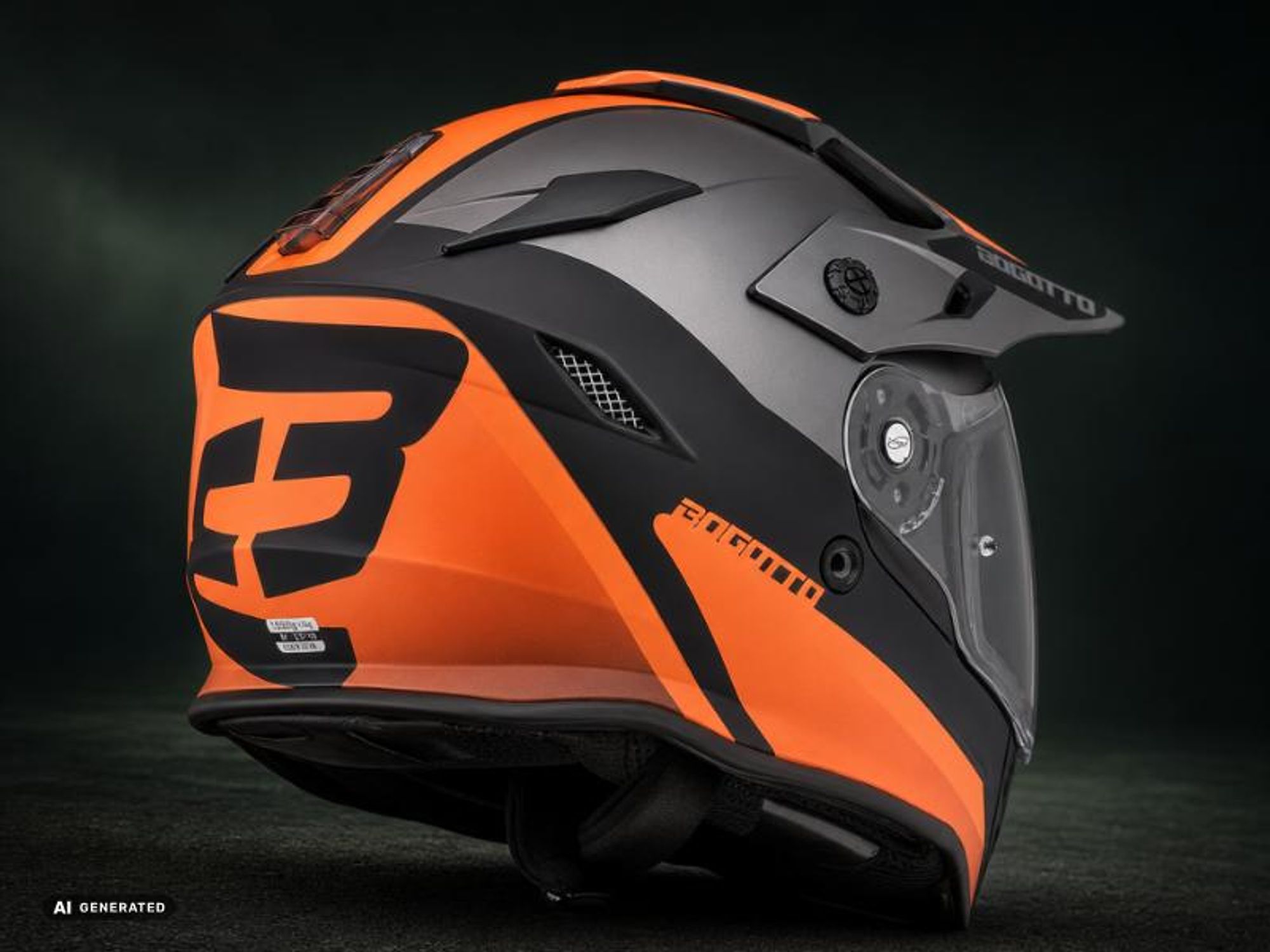 Bogotto H331 BT Tour EVO Bluetooth Enduro Helm, schwarz matt/grün, L (59/60)