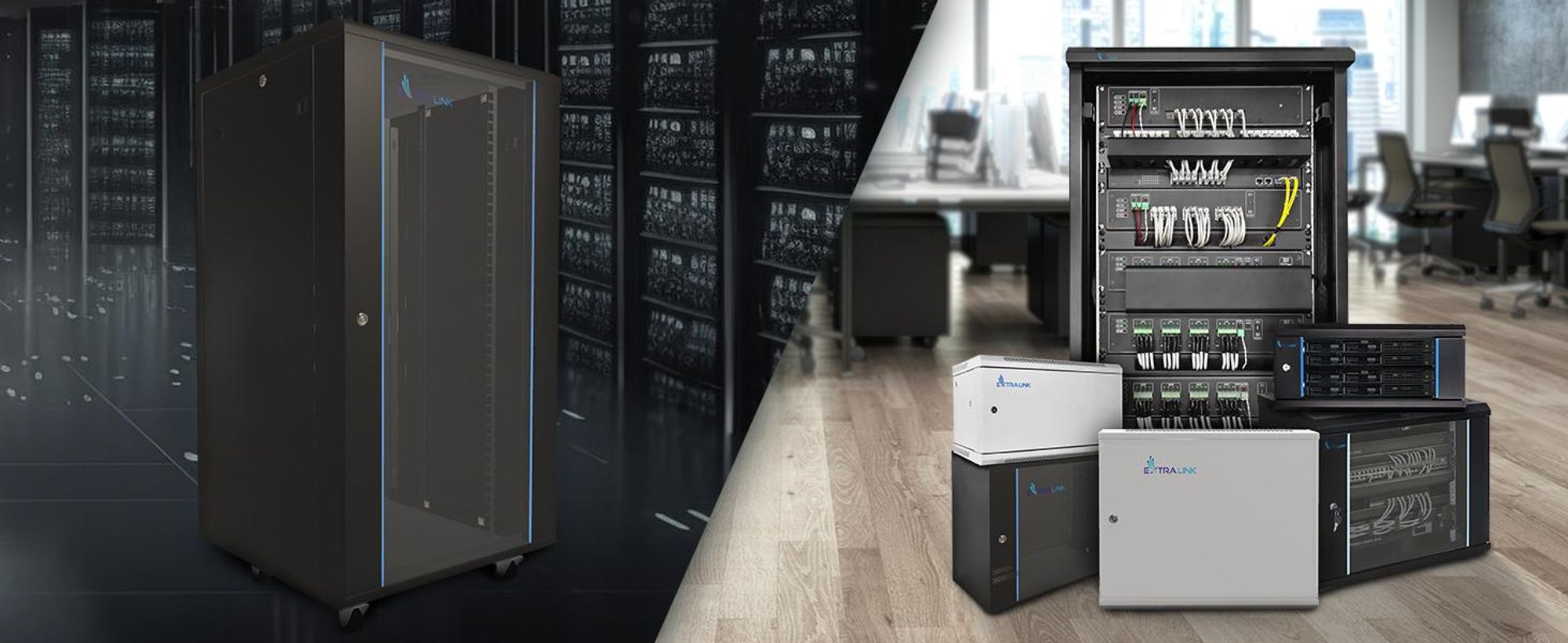 Extralink 19" Netzwerkschrank Serverschrank Stehend 22HE 600x600 Schwarz