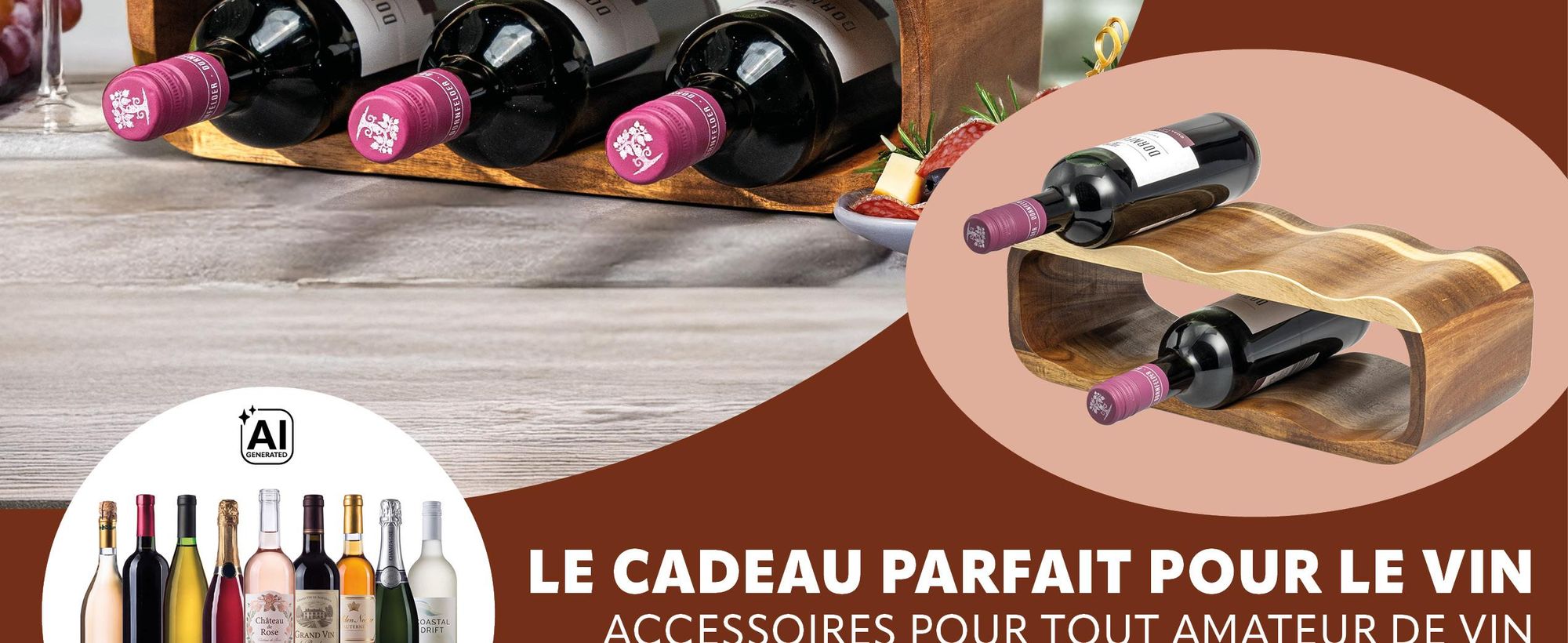 Casier à vin en bois dans le salon