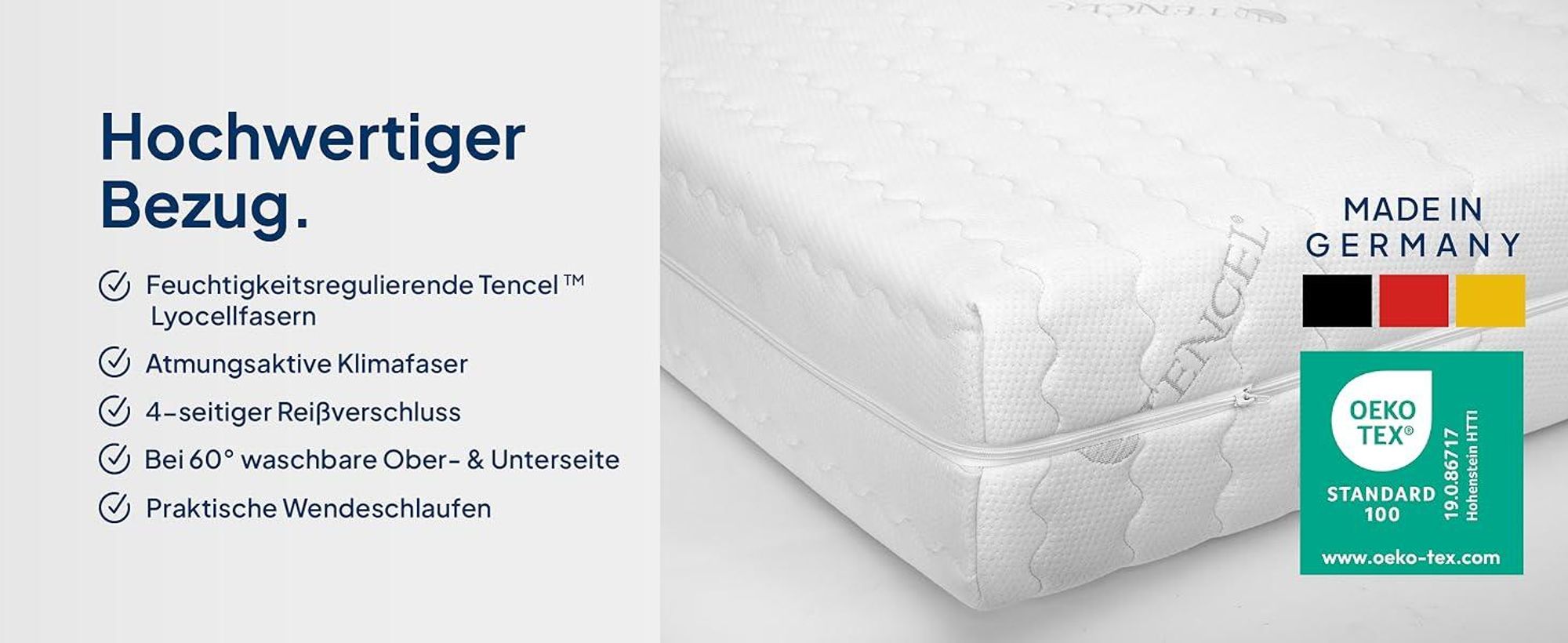 AM Qualitätsmatratzen | Premium Gelschaum-Taschenfederkernmatratze - 160x200 cm - H3 - 1000 Federn