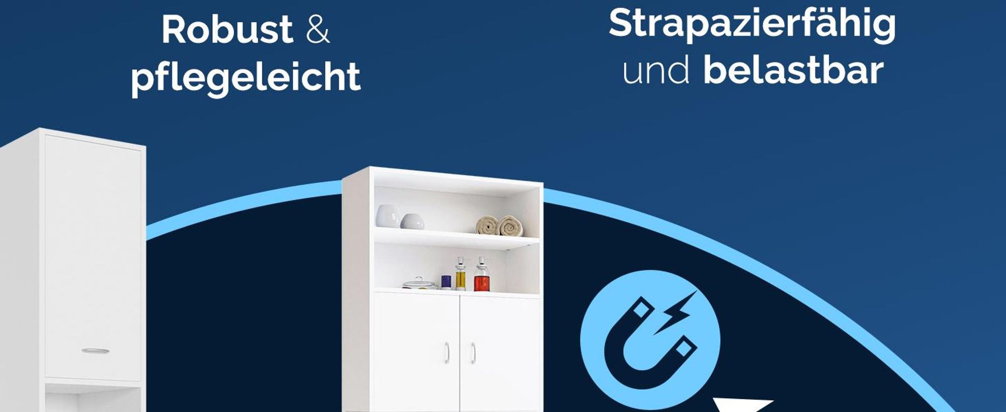 Badezimmermöbel, Waschmaschinenschrank, Weiß, 195 cm, Ego