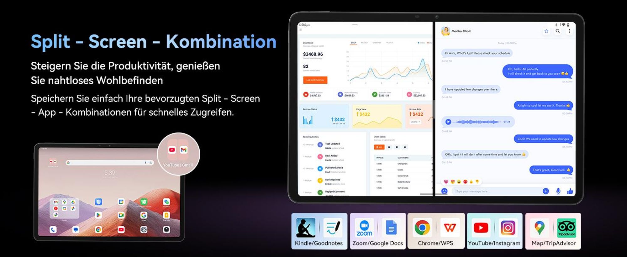 Blackview Mega3 Tablet incl. Stift/Hülle 12.1", 2.5K FHD, Android 15, 32GB (8 GB + 24 GB) RAM + 256 GB ROM, 8800mAh, 4G LTE, 50MP, Helio G100